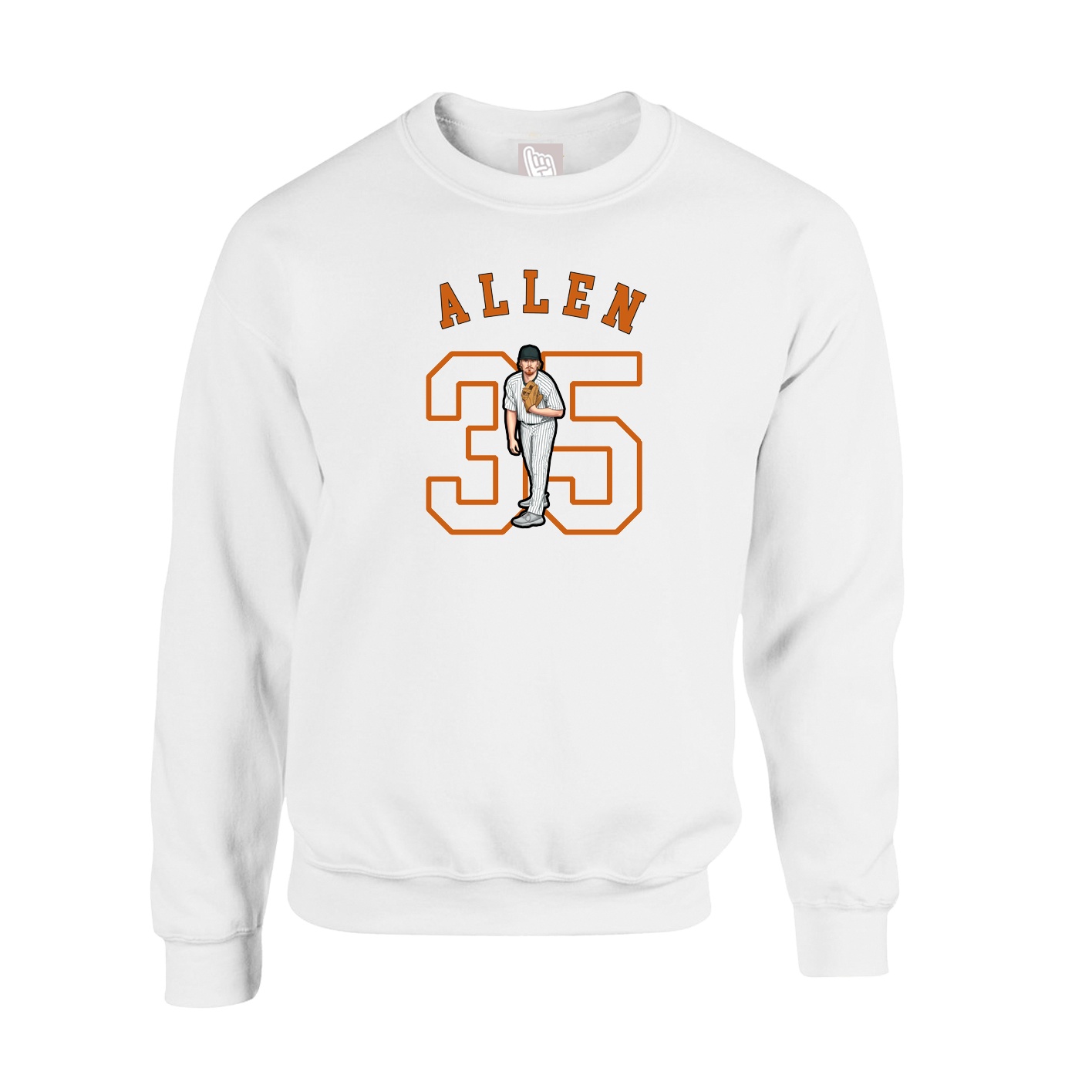 Fleece Crew — Shirsey Arch in White