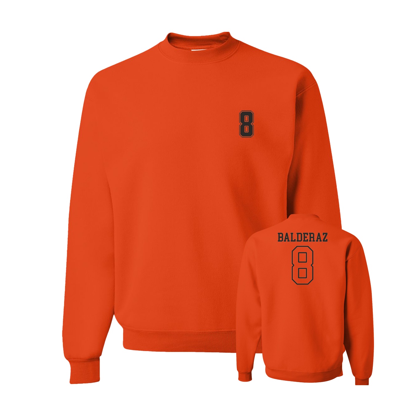 Fleece Crew — Chest Back in Orange