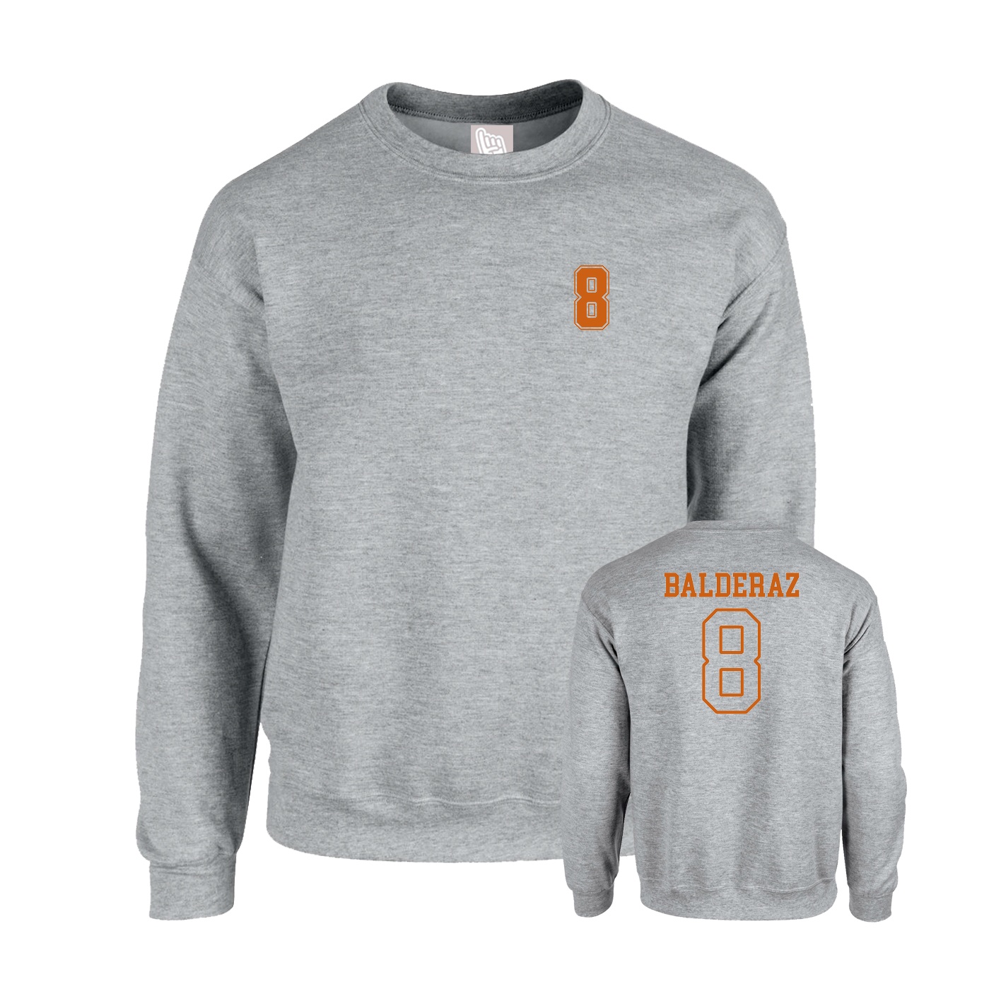 Fleece Crew — Chest Back in Grey