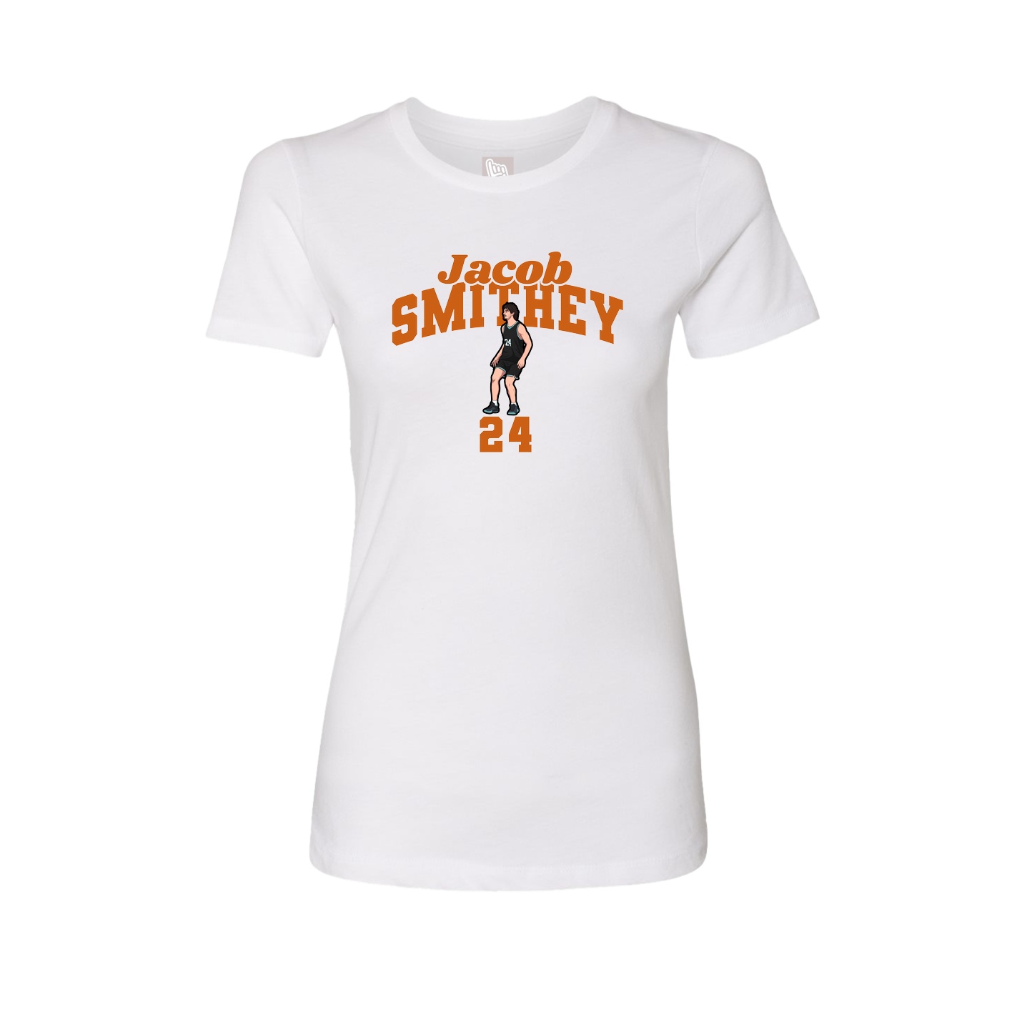 Fitted Women's Tee — Signature Arch in White