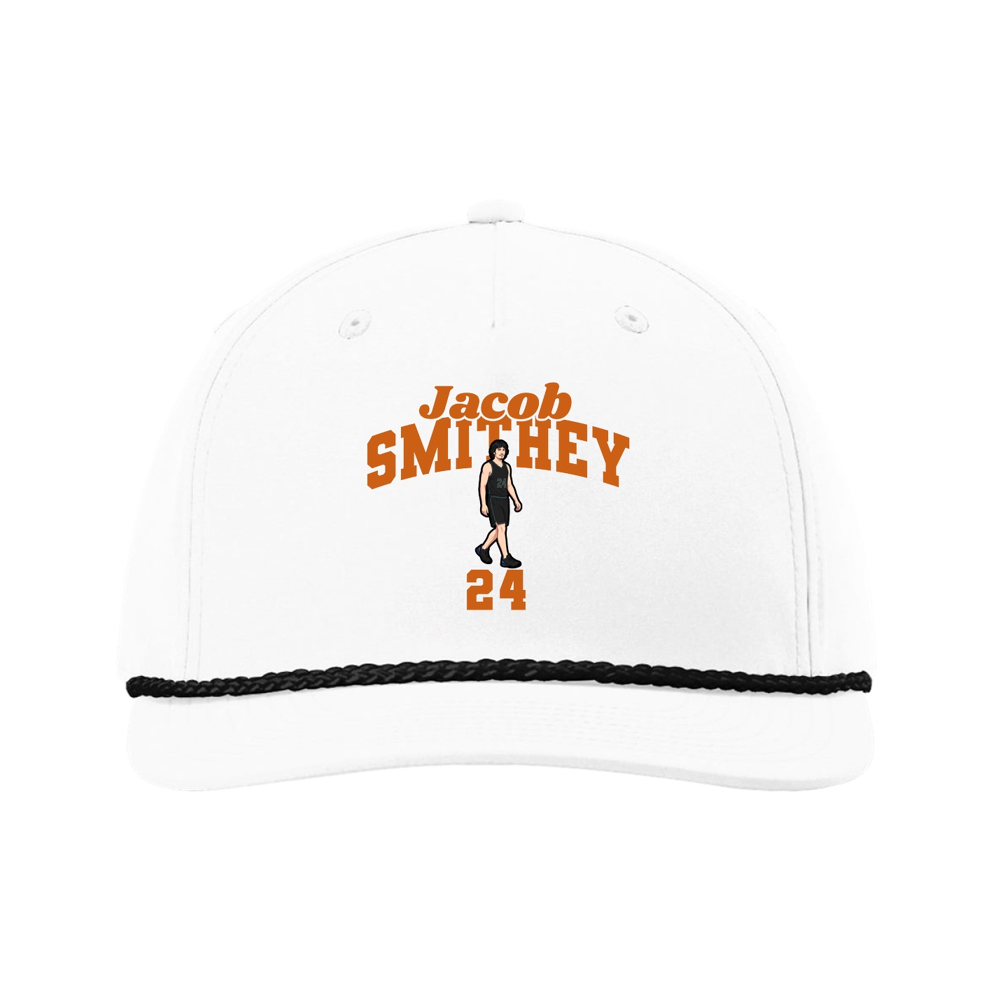 Five-Panel Classic Rope Cap — Signature Arch in White
