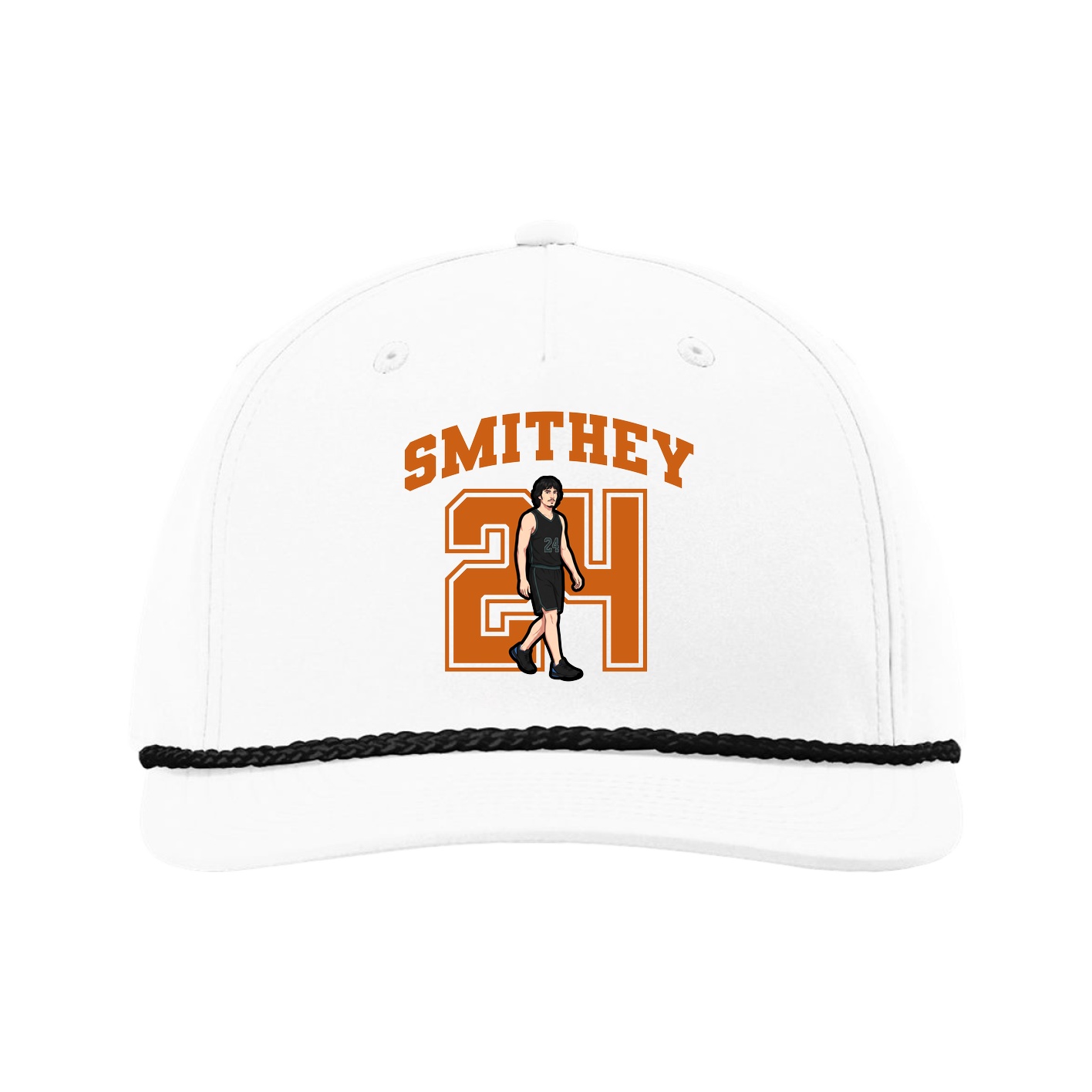Five-Panel Classic Rope Cap — Number in White