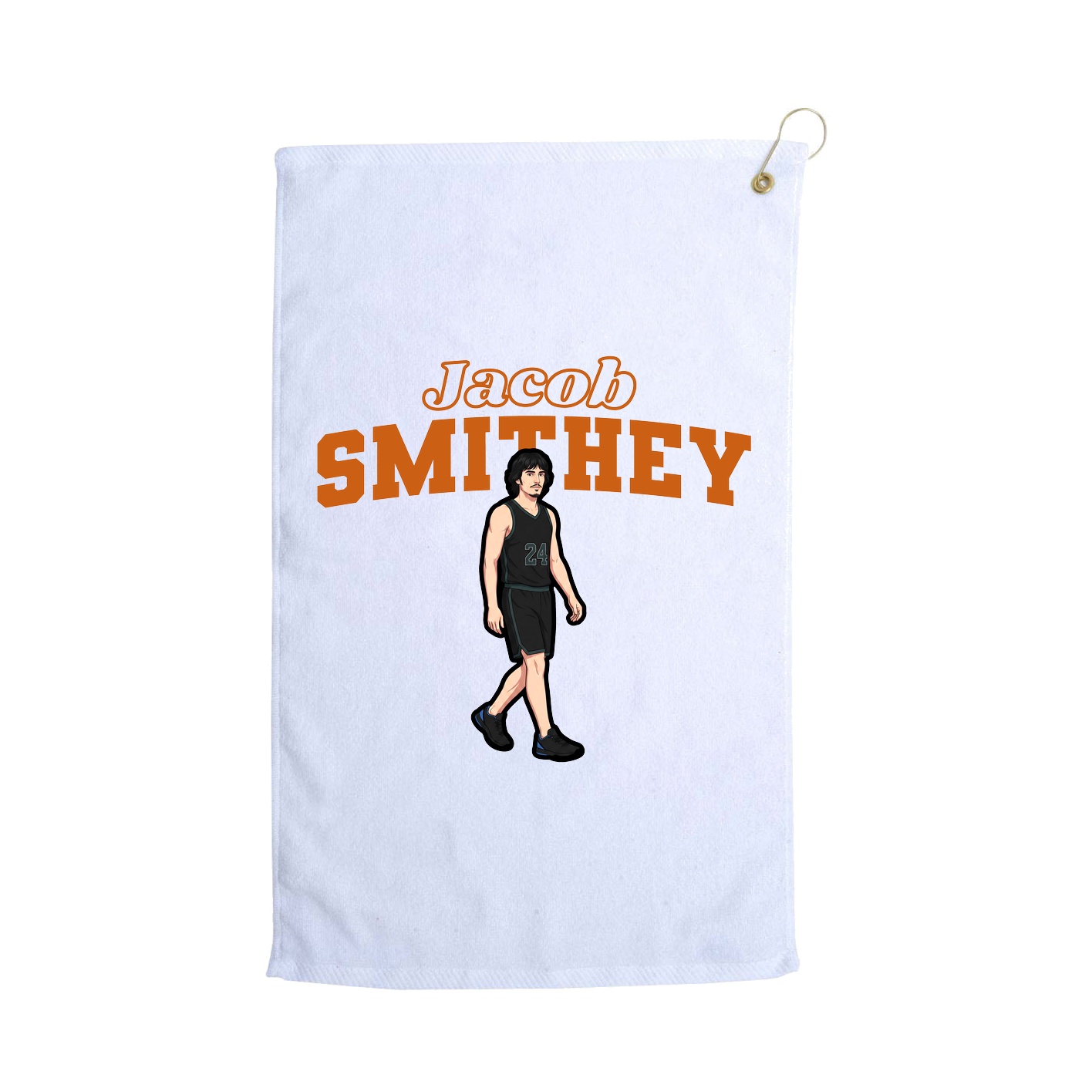 Golf Towel — Name Arch in White