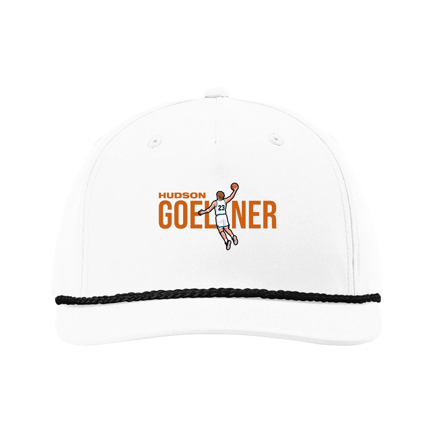 Five-Panel Classic Rope Cap — Player Name in White