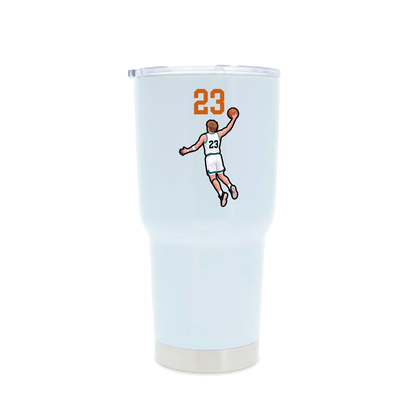 30oz Stainless Steel Tumbler — Number Top in White