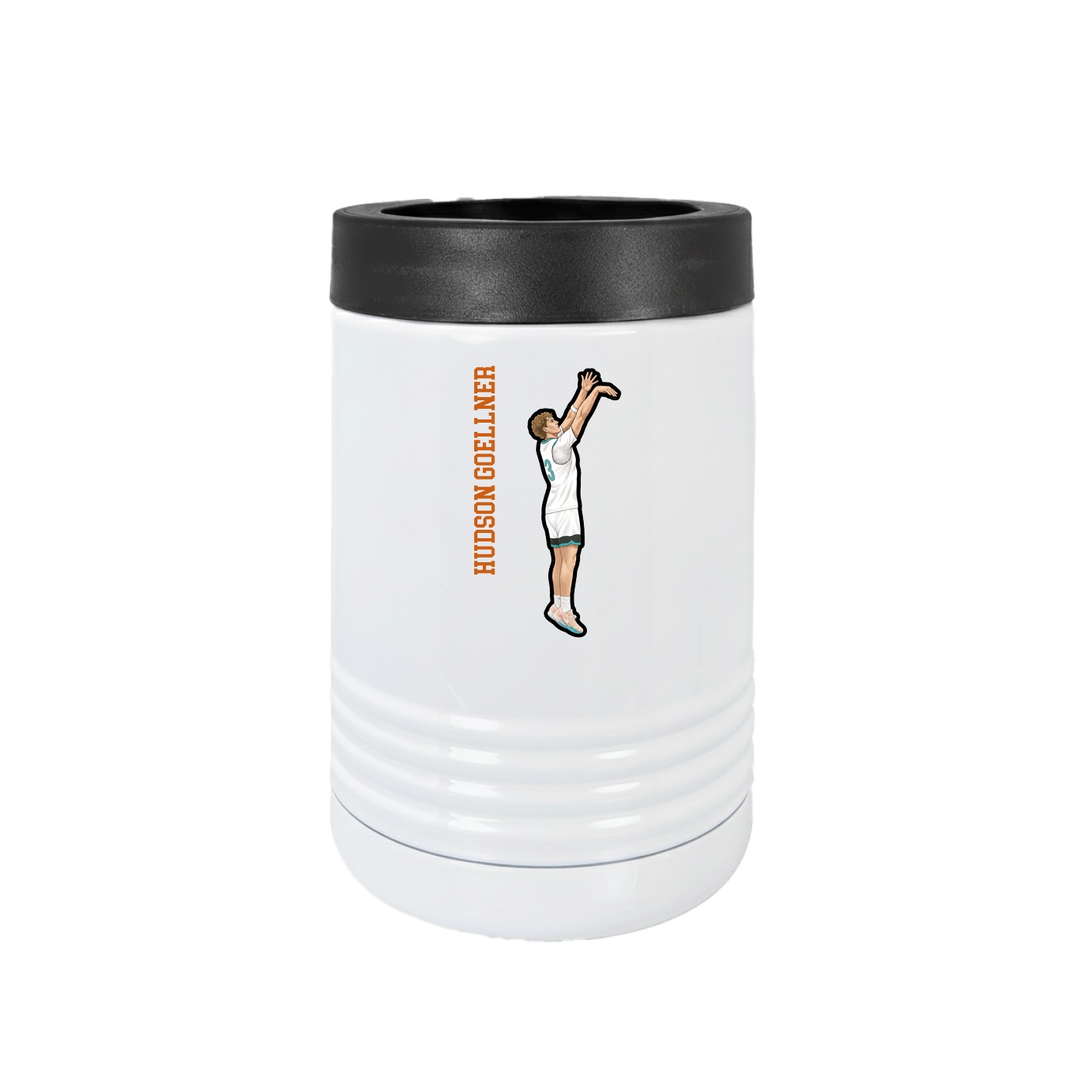 Beverage Holder — Name Vertical in White