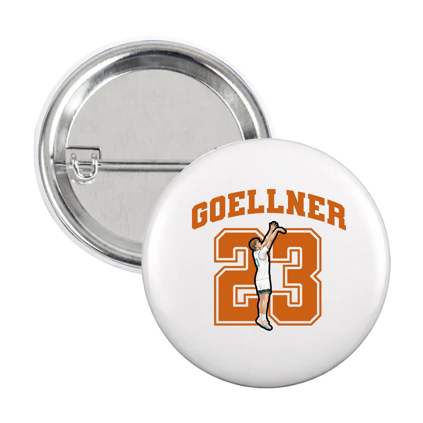 Game Day Button — Number in White
