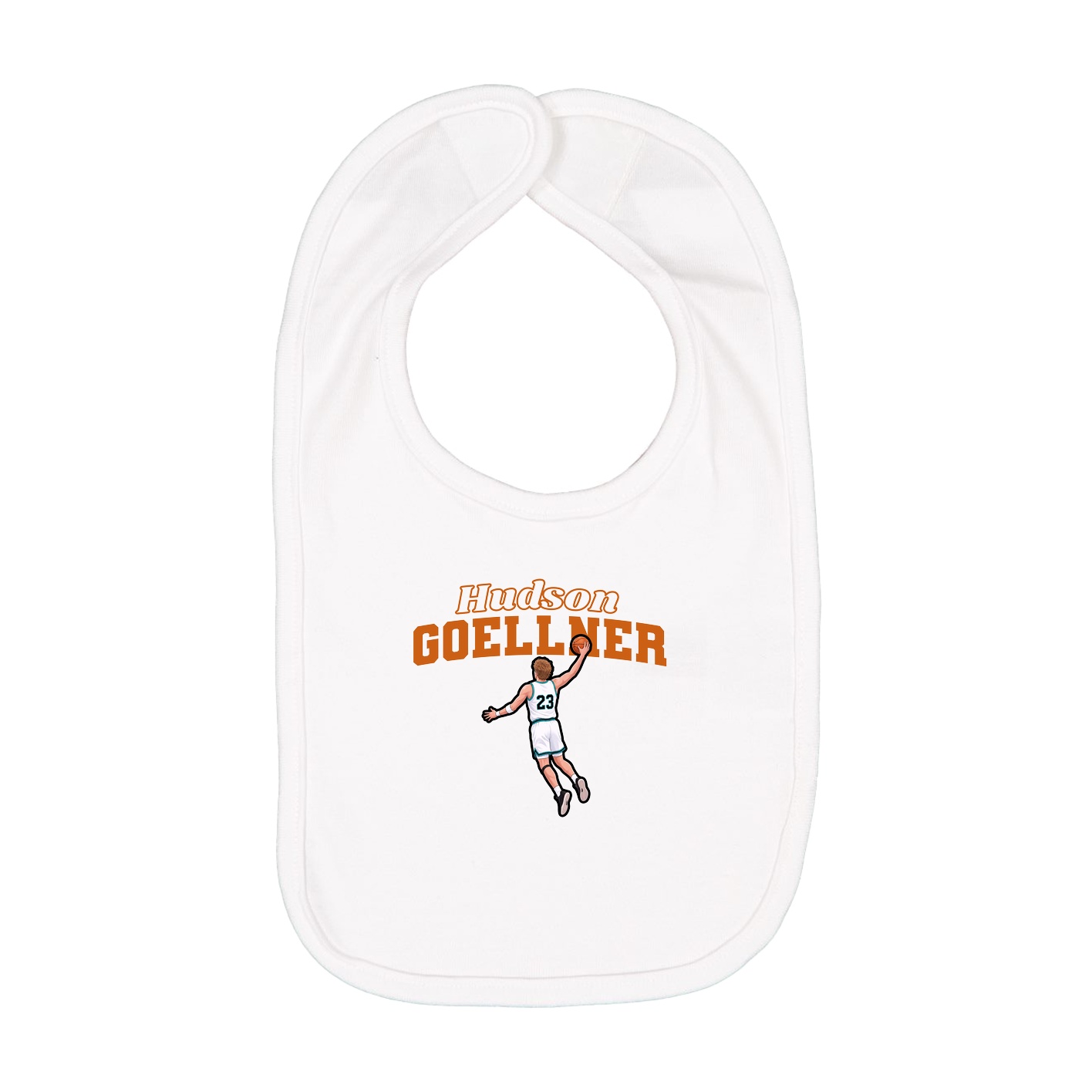 Infant Bib — Name Arch in White