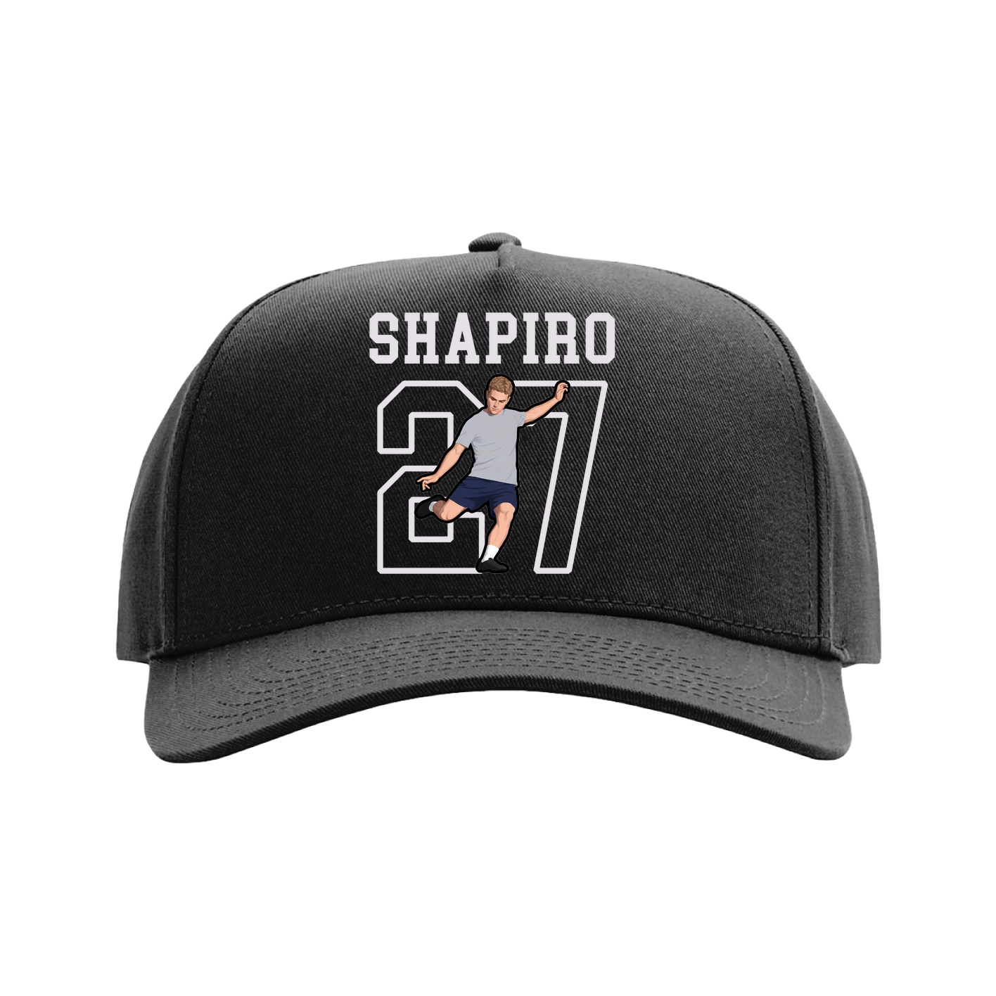 Full Fabric Five-Panel Champ Cap — Shirsey in Black
