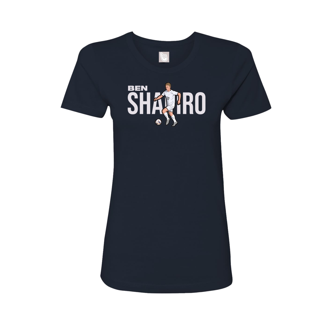 Fitted Women's Tee — Player Name in Navy