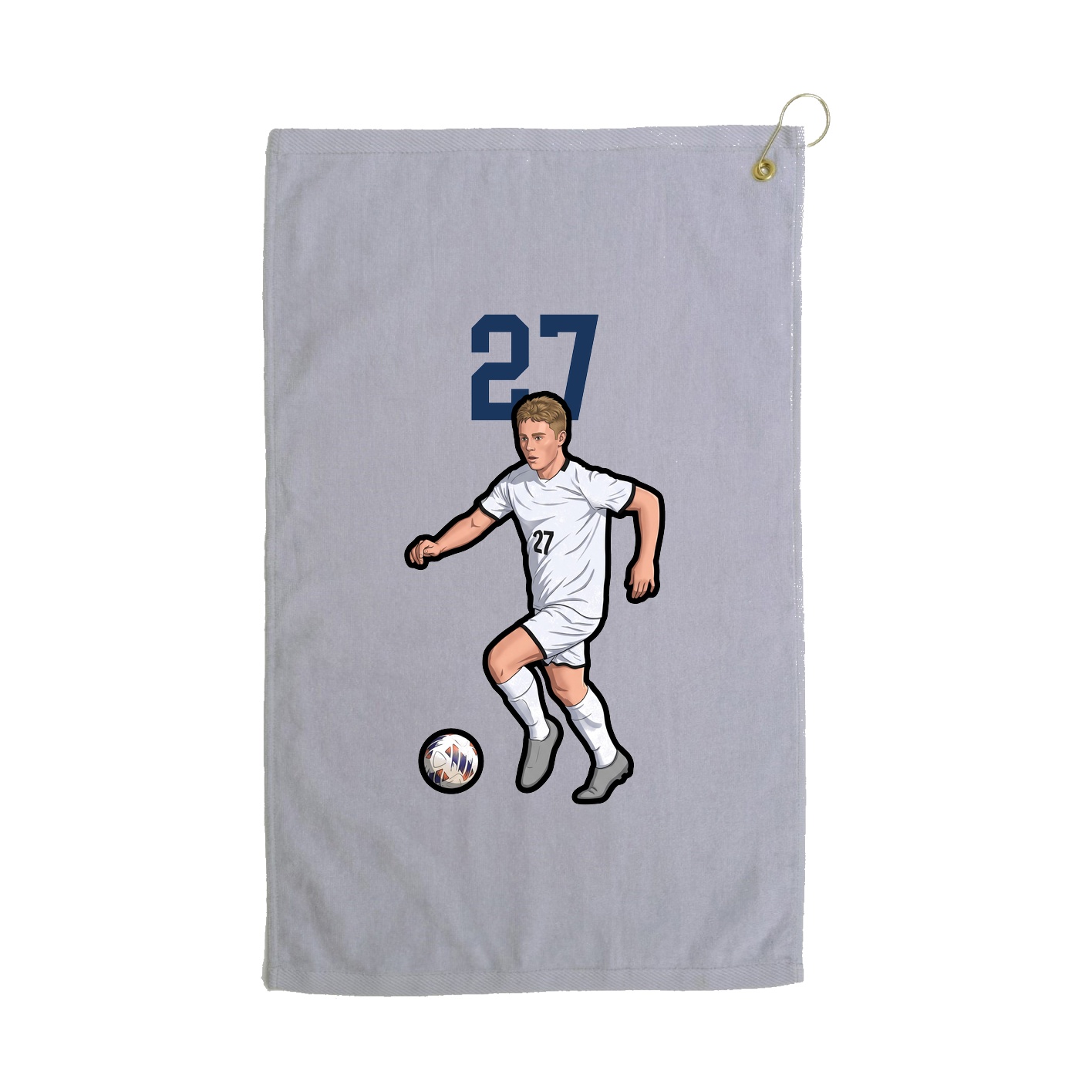 Golf Towel — Number Top in Grey