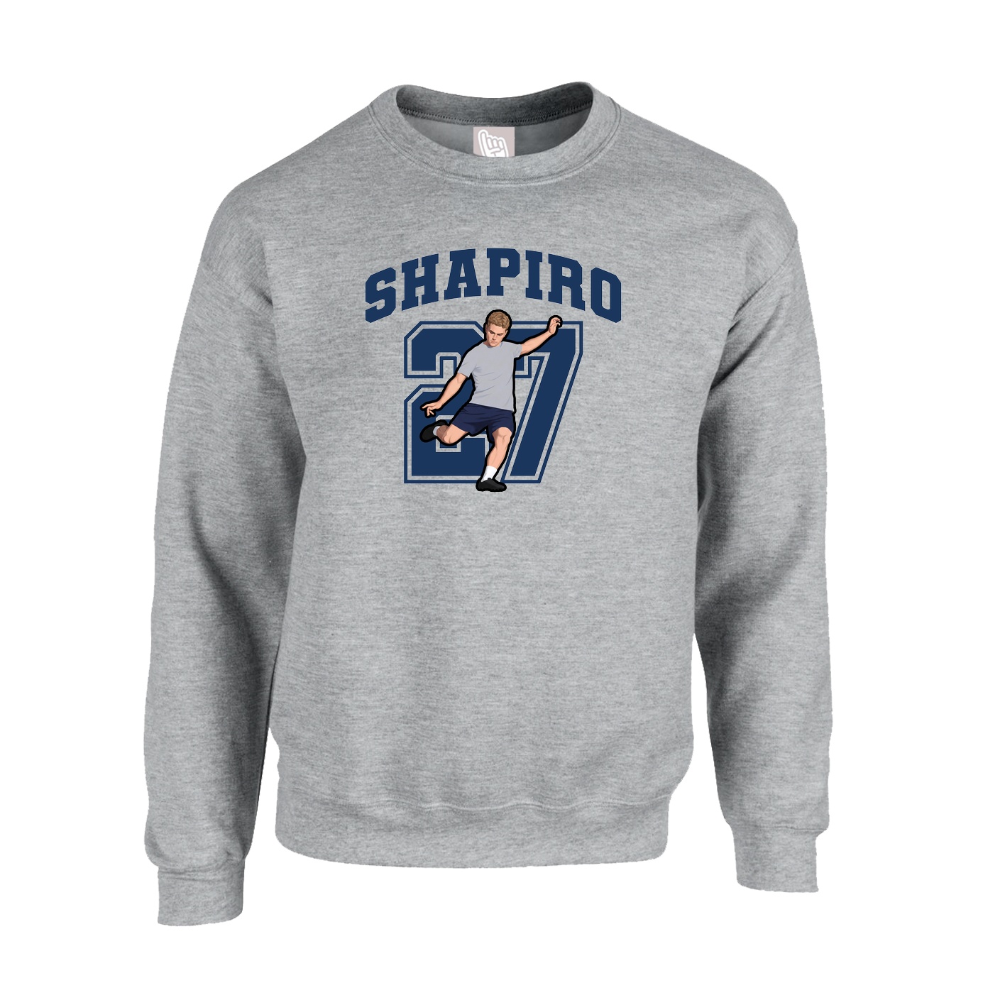 Fleece Crew — Number in Grey