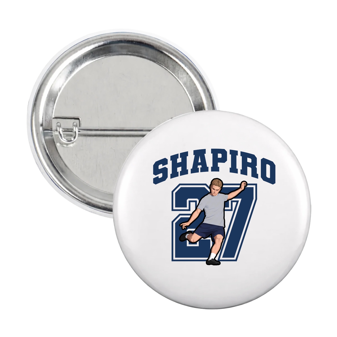 Game Day Button — Number in White