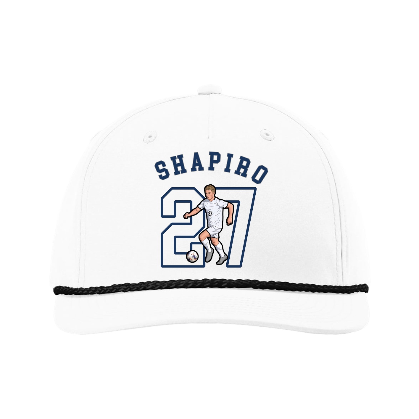 Five-Panel Classic Rope Cap — Shirsey Arch in White