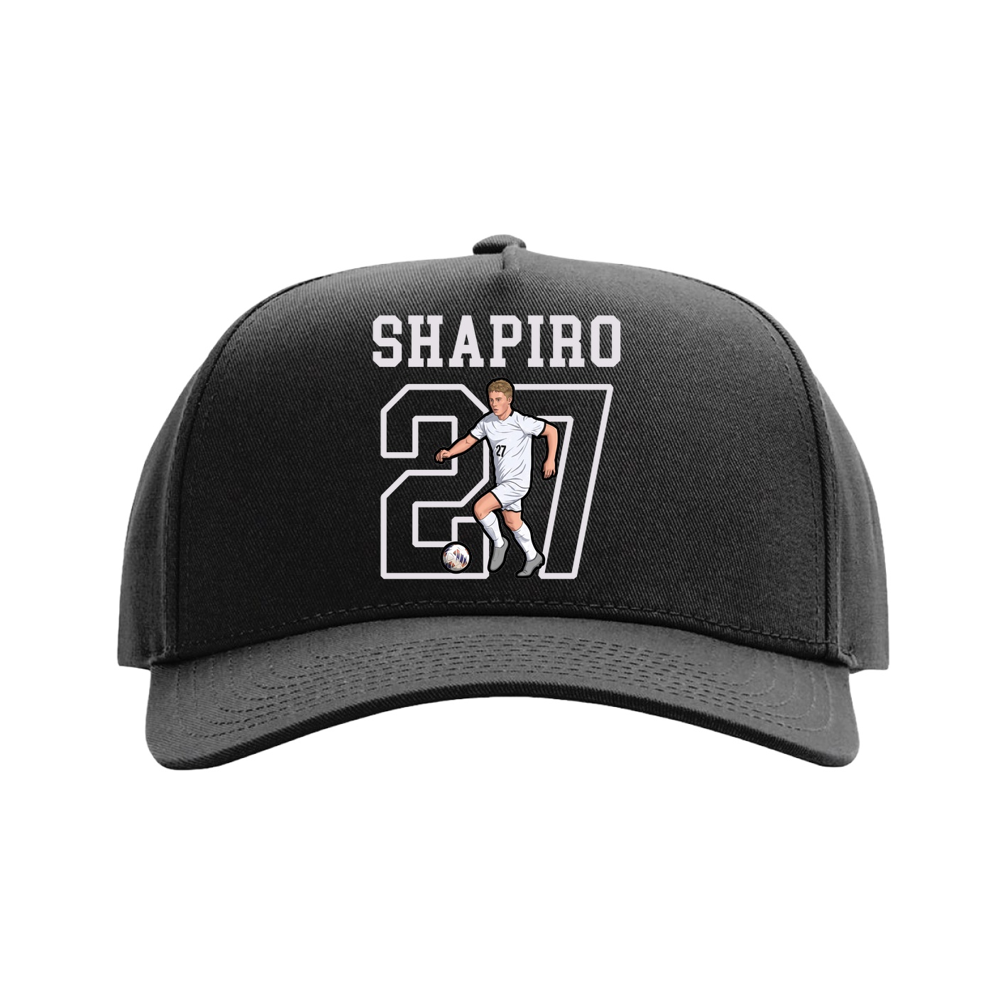 Full Fabric Five-Panel Champ Cap — Shirsey in Black