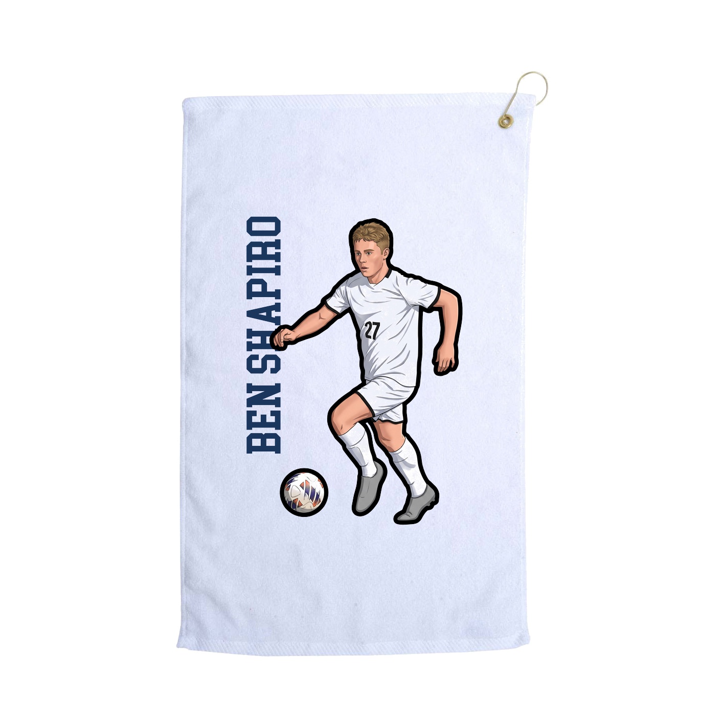 Golf Towel — Name Vertical in White