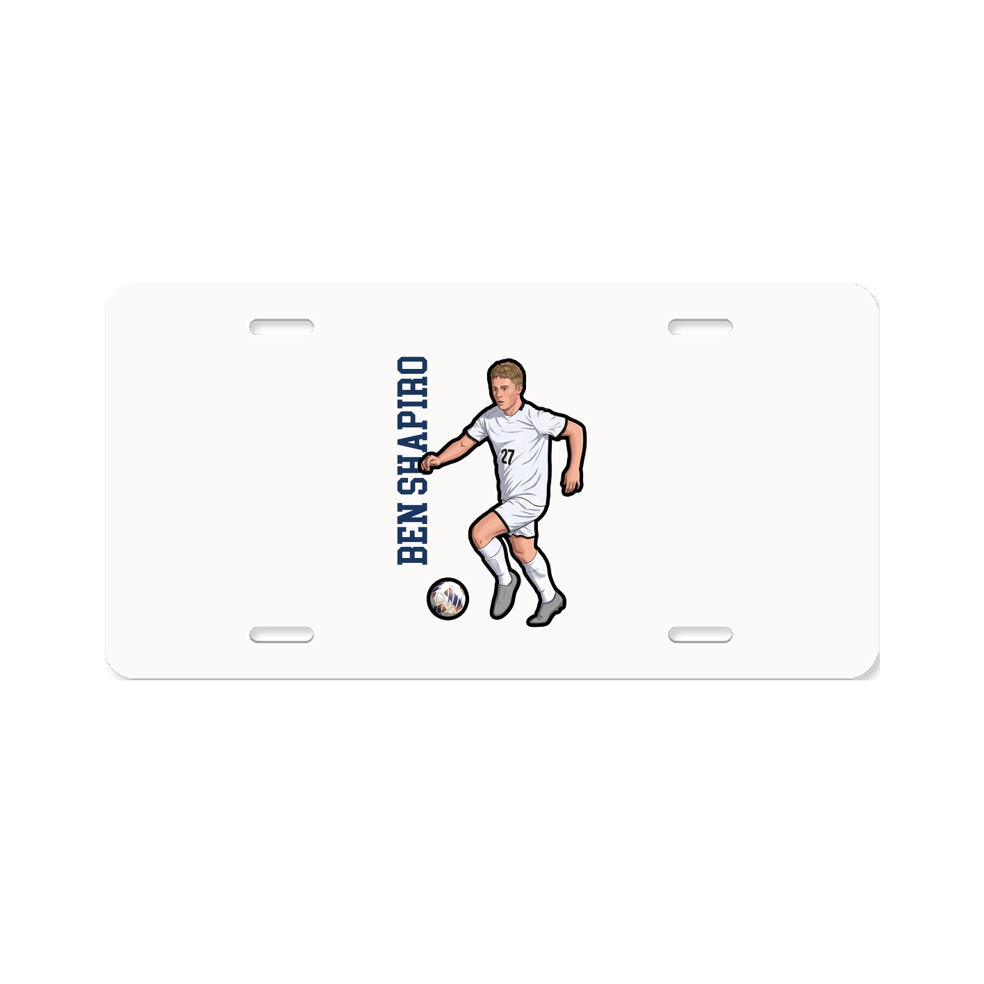 License Plate — Name Vertical in Classic