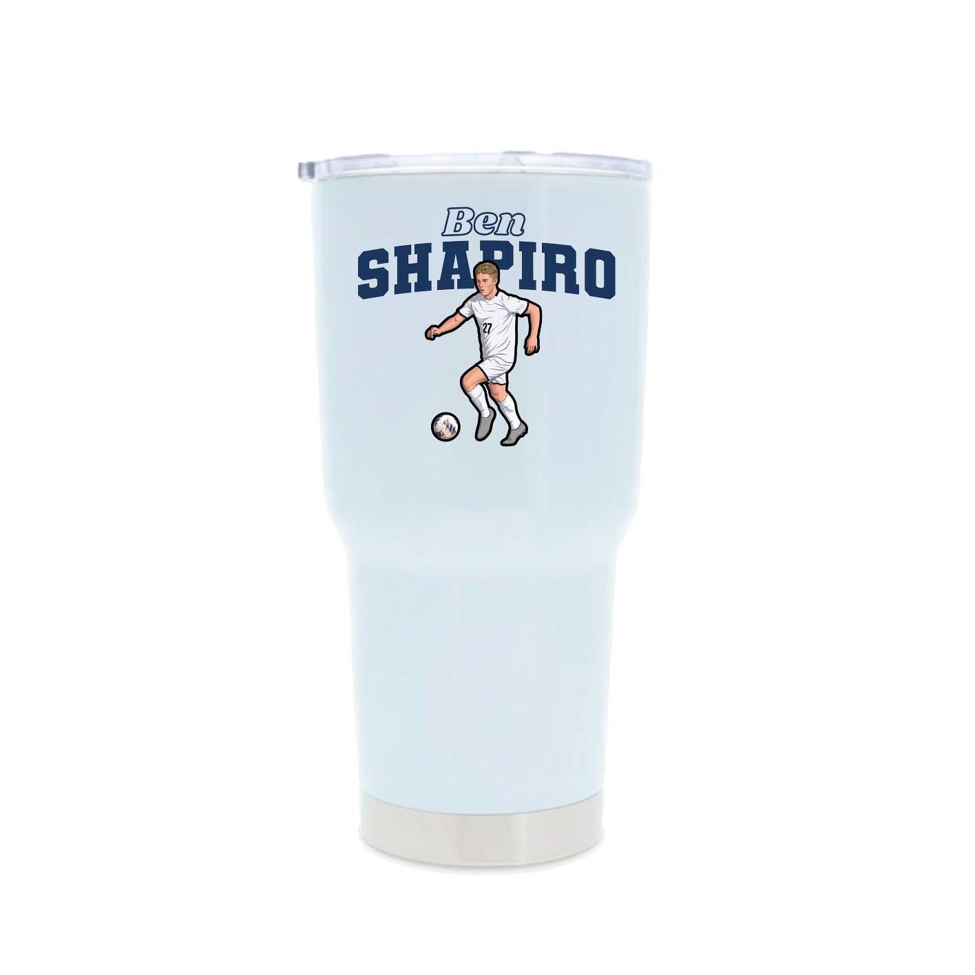 30oz Stainless Steel Tumbler — Name Arch in White