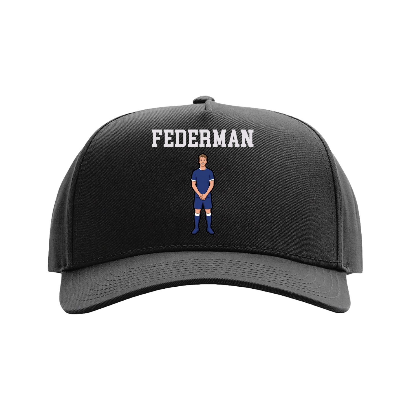 Full Fabric Five-Panel Champ Cap — Shirsey in Black