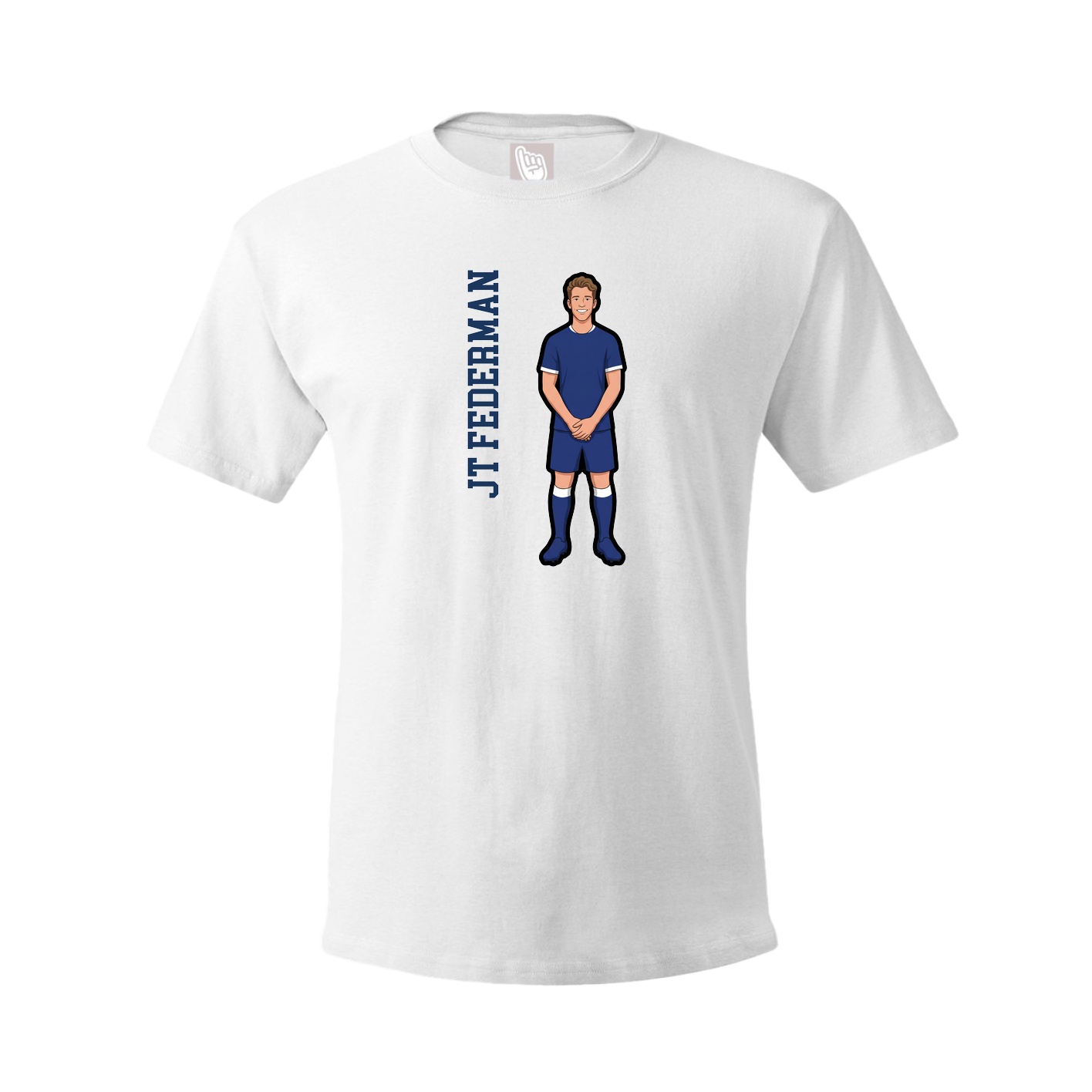 Youth Tee — Name Vertical in White