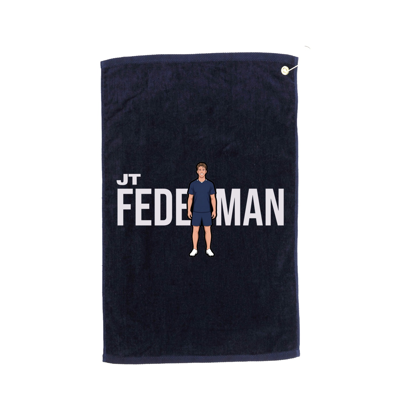 Golf Towel — Player Name in Navy