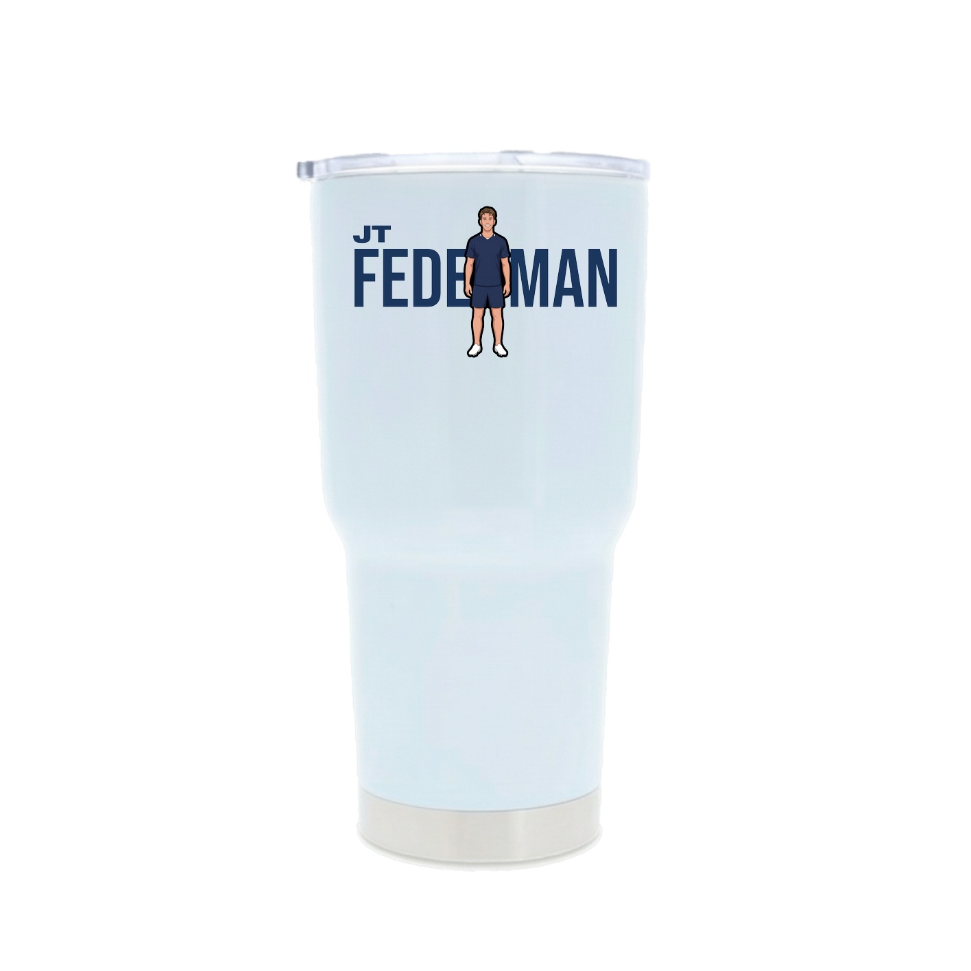 30oz Stainless Steel Tumbler — Player Name in White