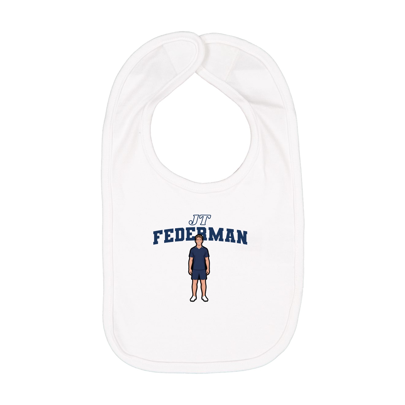 Infant Bib — Name Arch in White