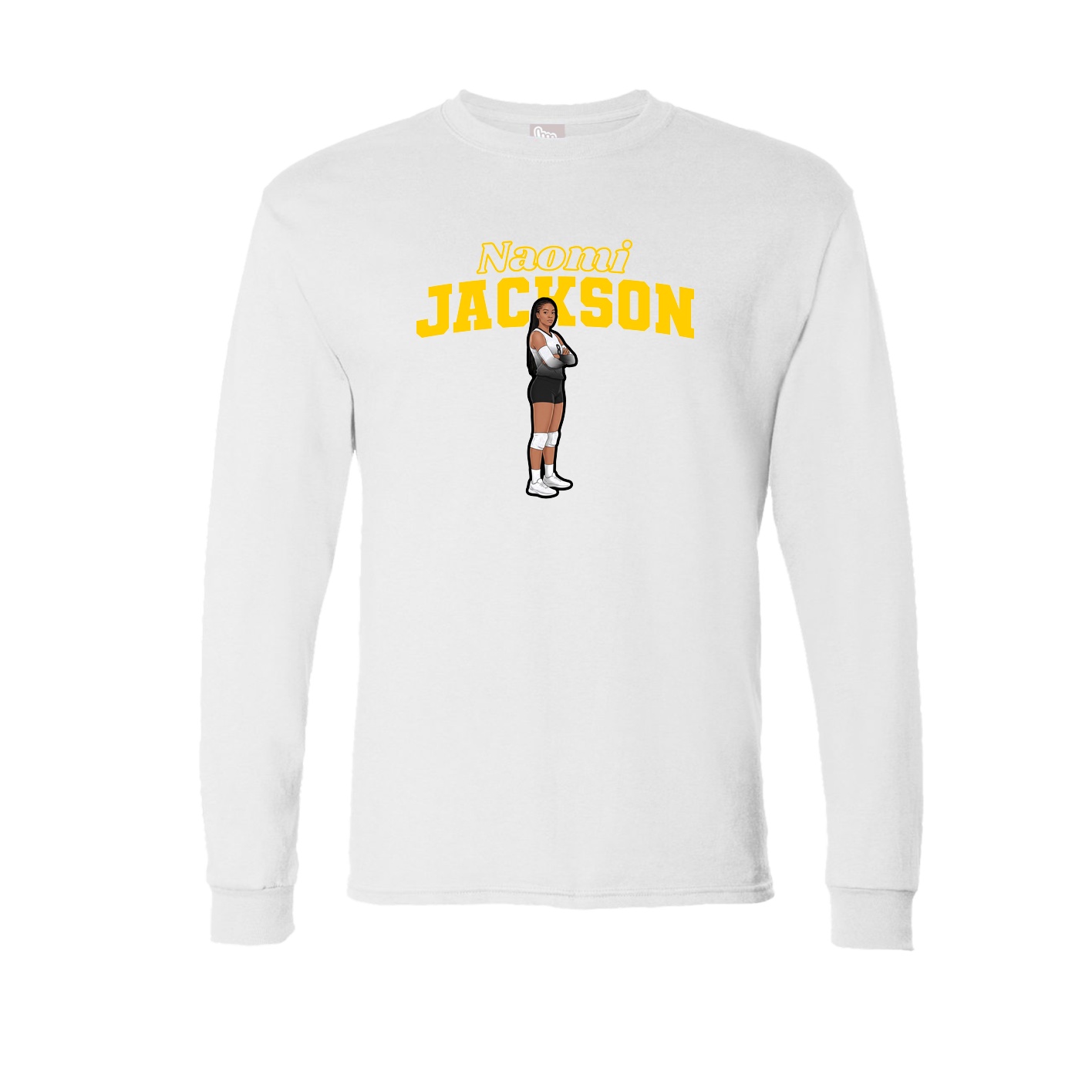 Long Sleeve Tee — Name Arch in White