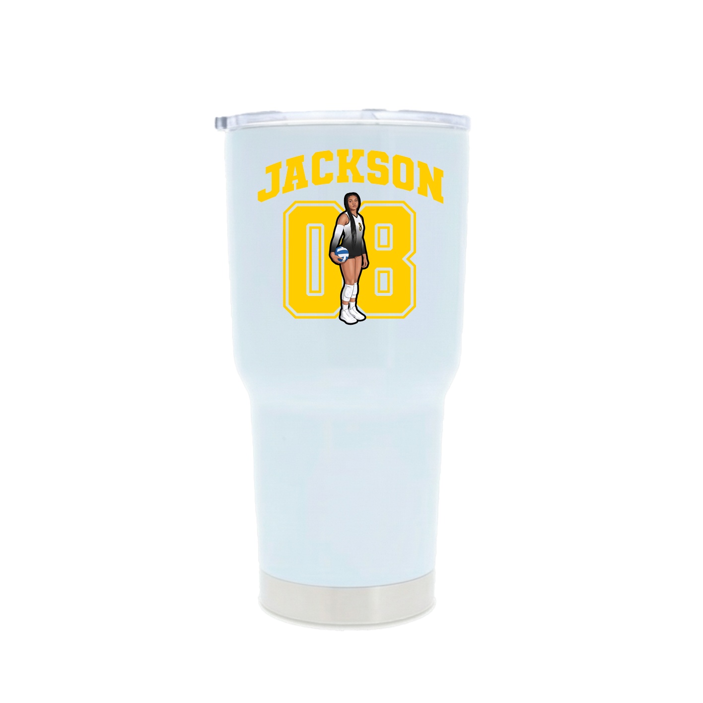 30oz Stainless Steel Tumbler — Number in White