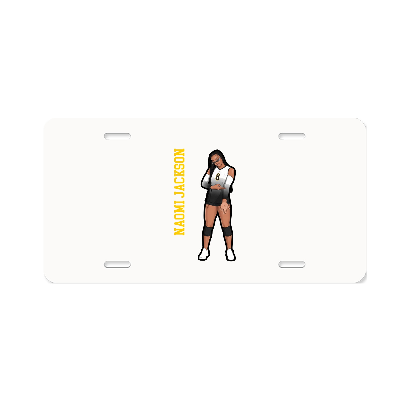 License Plate — Name Vertical in Classic