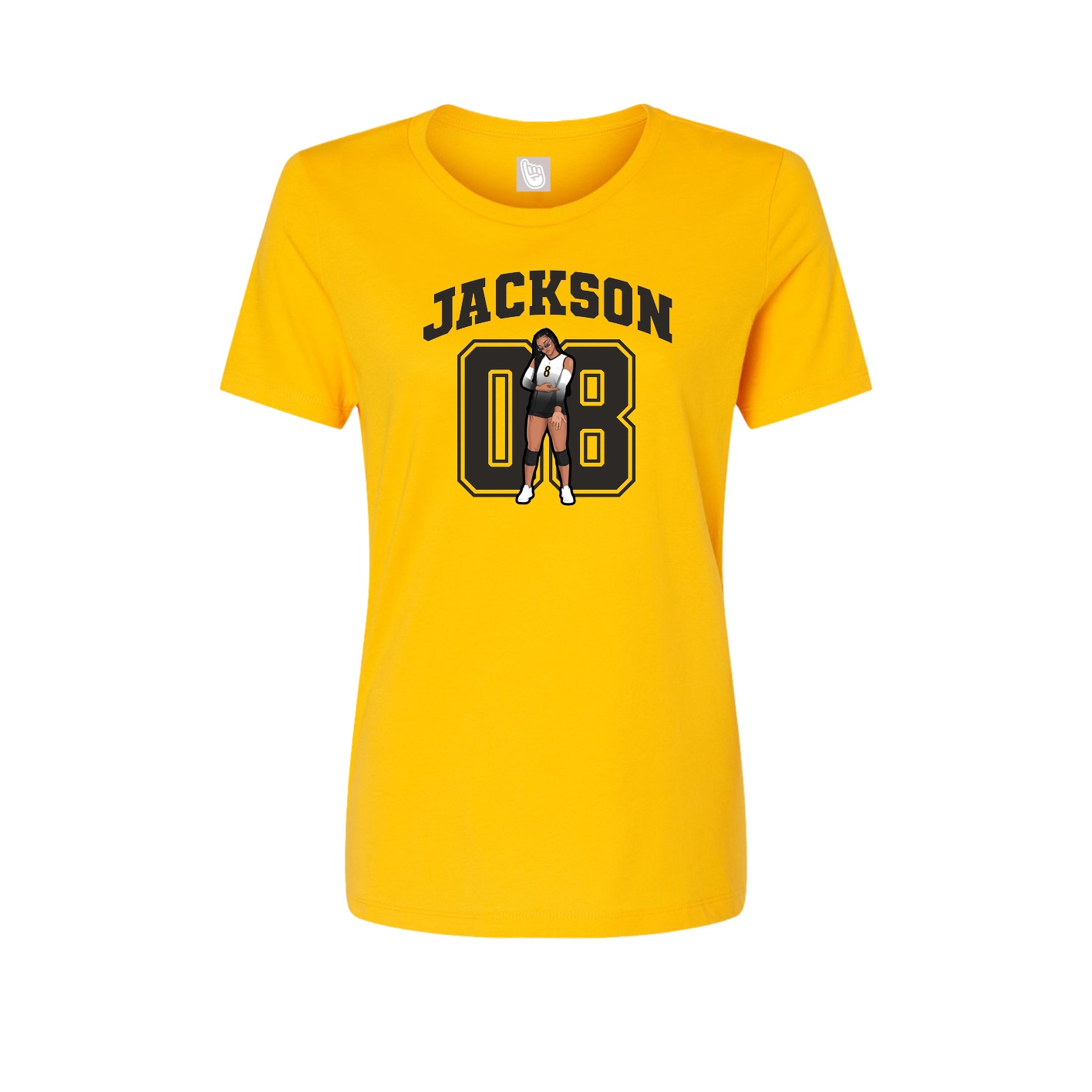 Fitted Women's Tee — Number in Gold