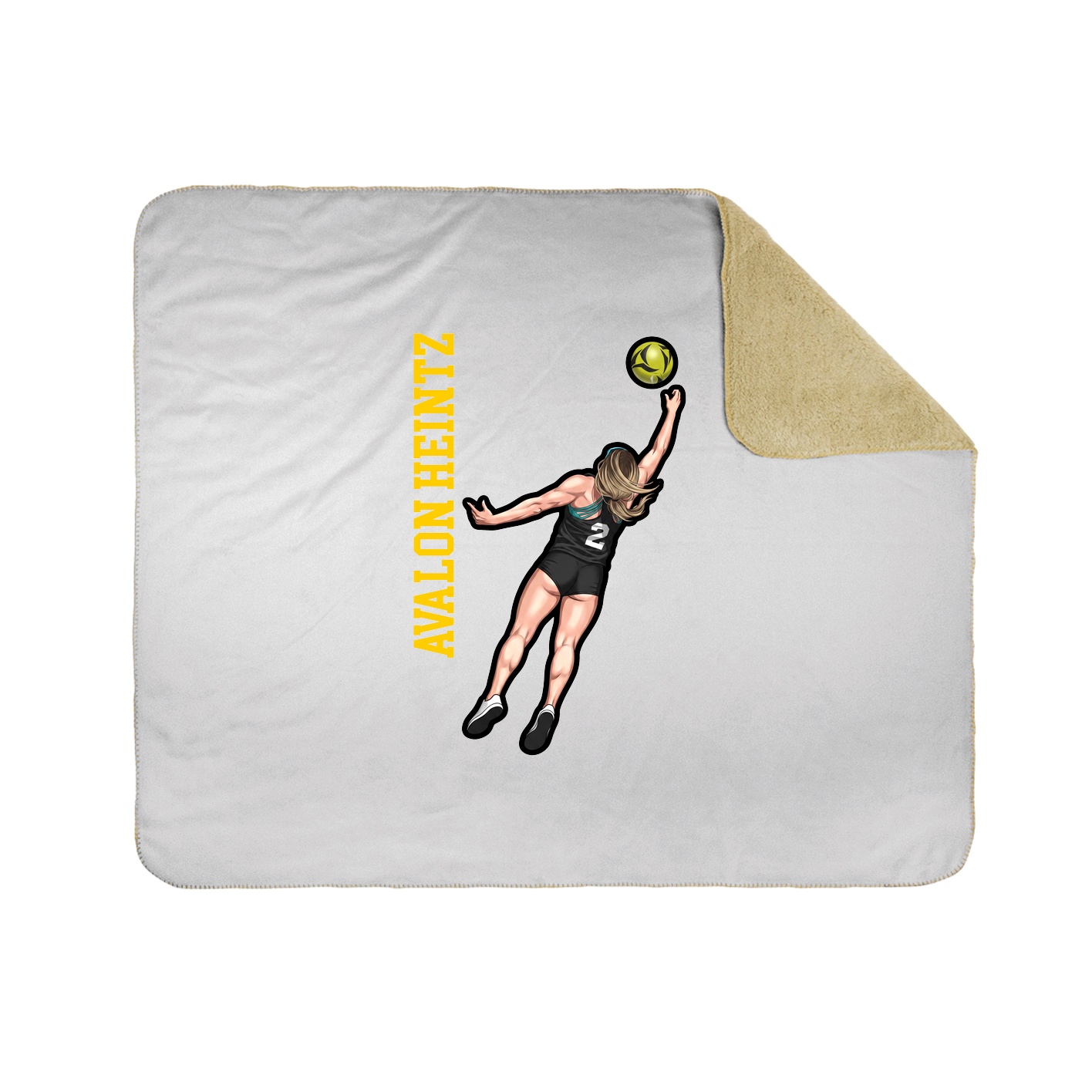 Throw Blanket — Name Vertical in White
