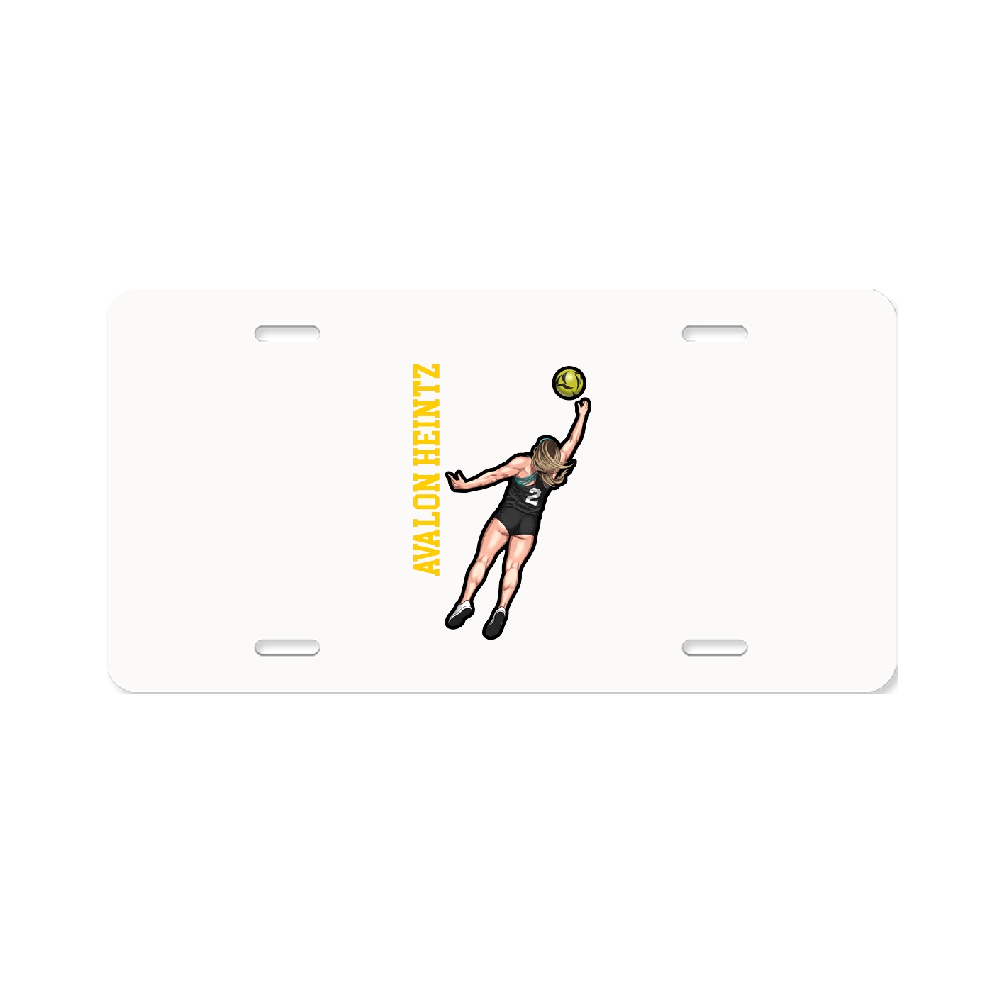 License Plate — Name Vertical in Classic