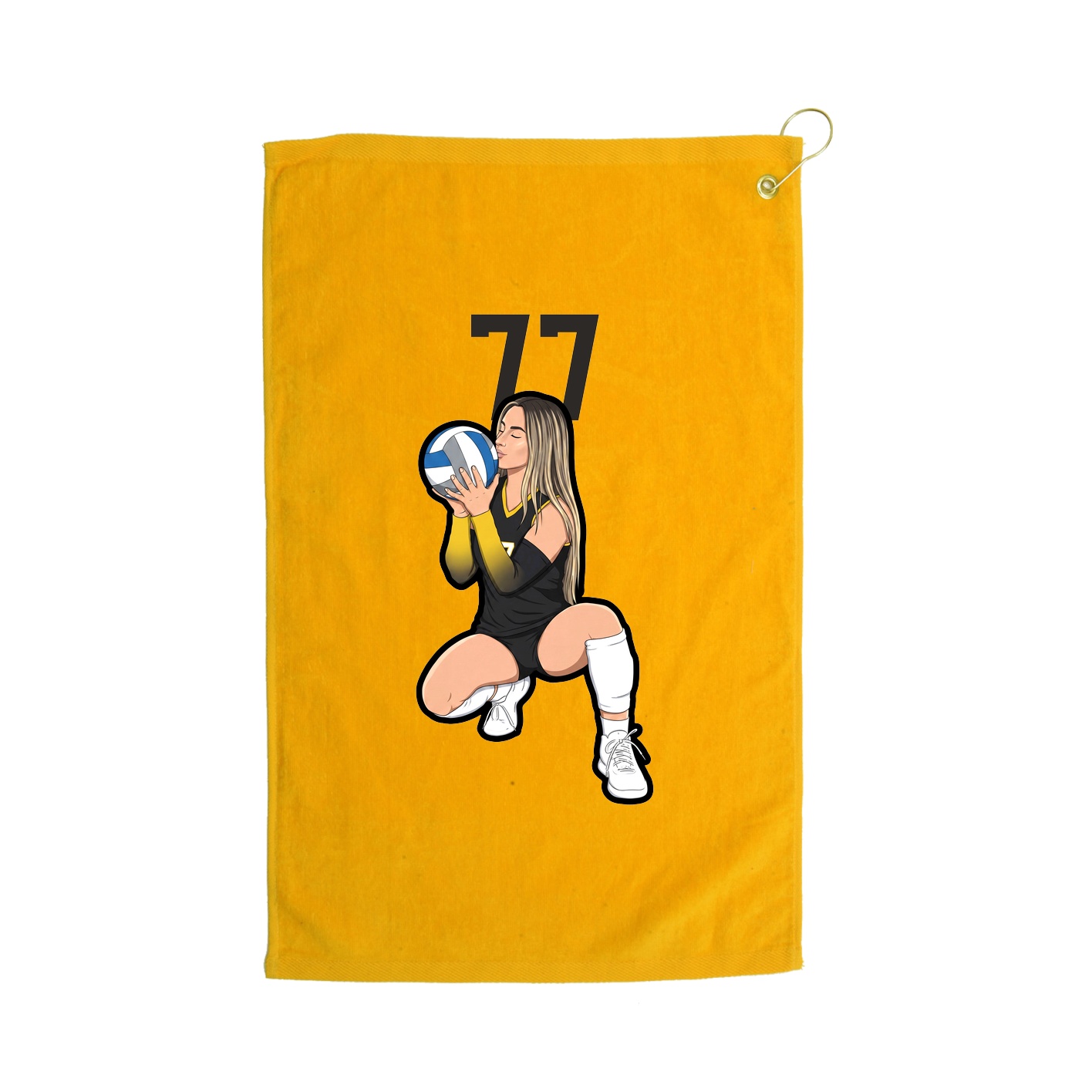 Golf Towel — Number Top in Gold