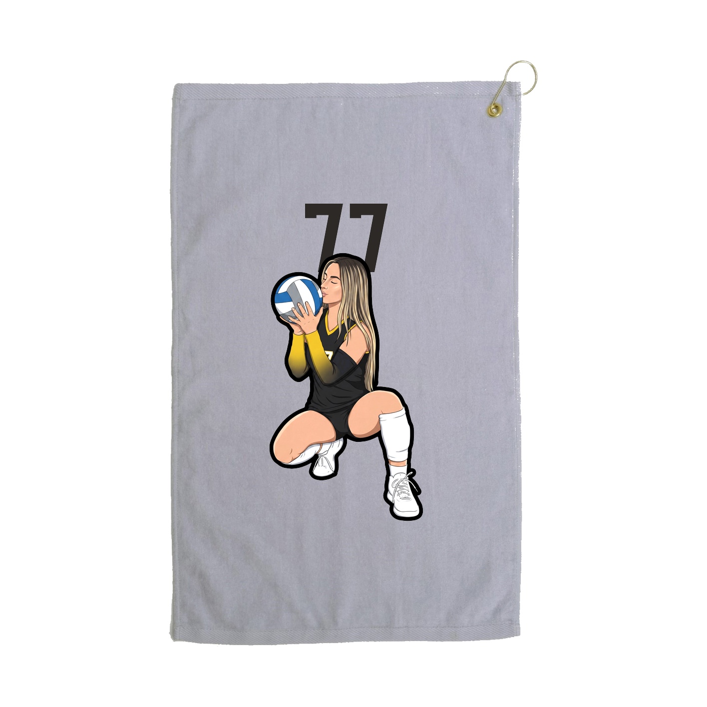 Golf Towel — Number Top in Grey