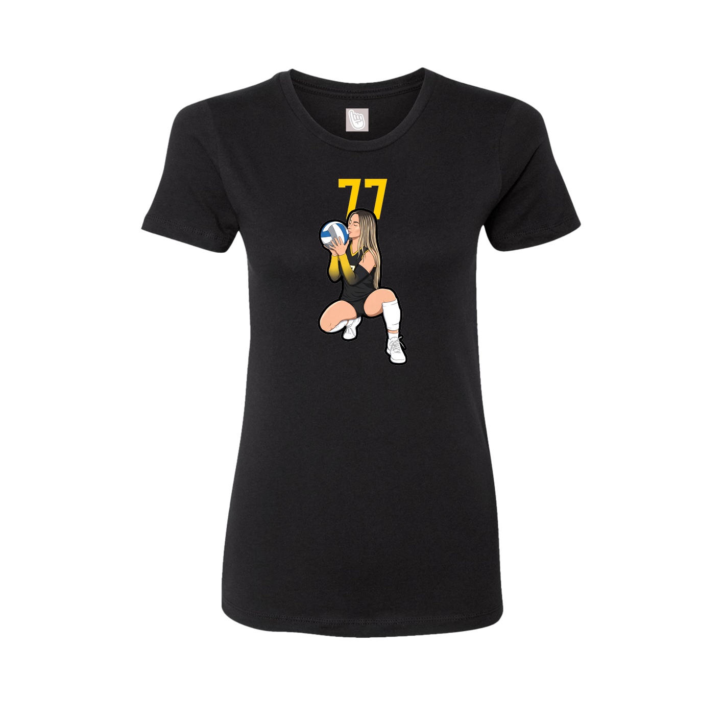 Fitted Women's Tee — Number Top in Black