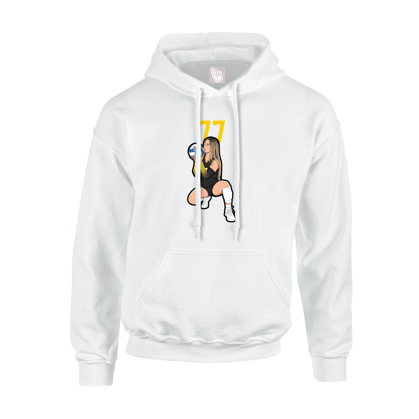 Youth Hoodie — Number Top in White