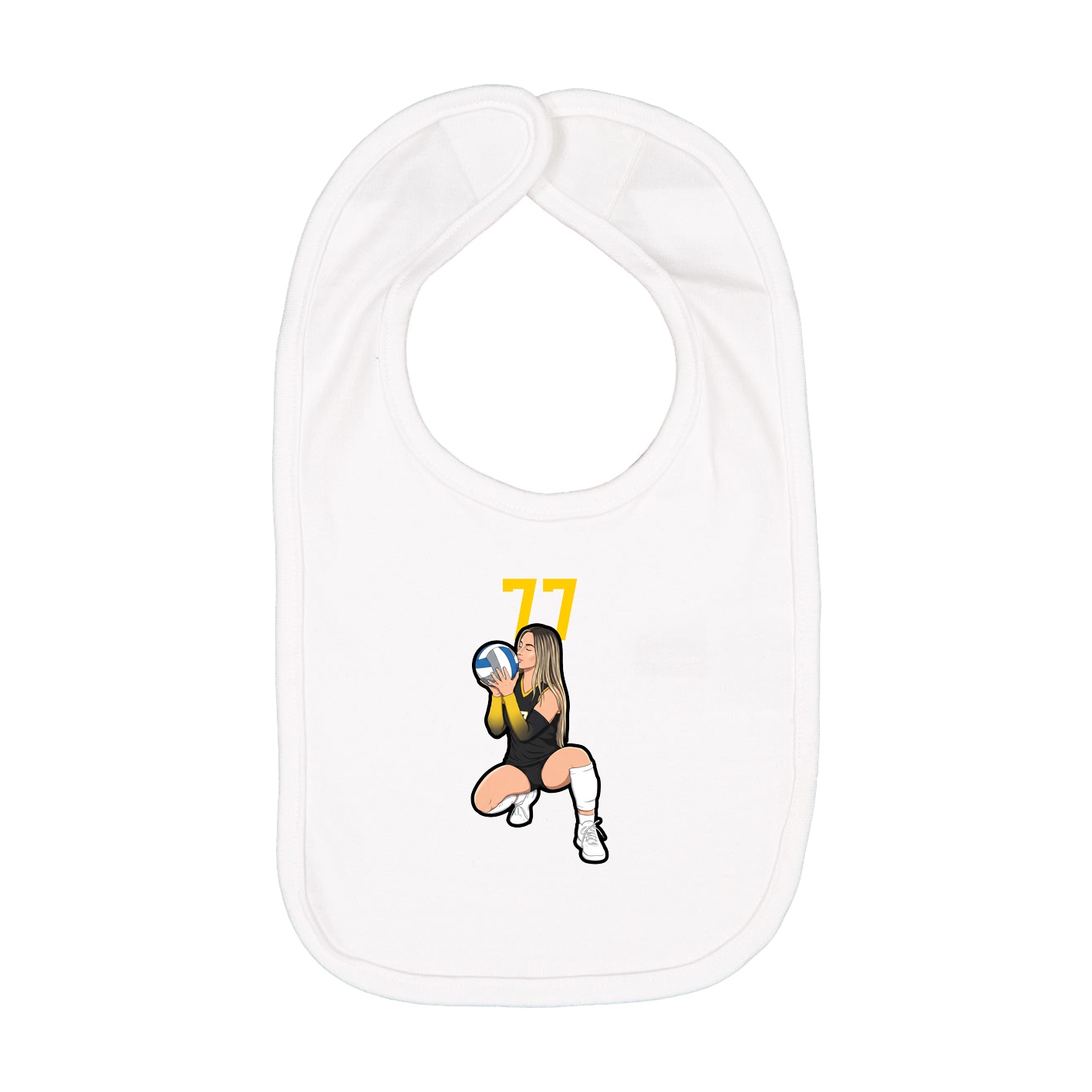 Infant Bib — Number Top in White