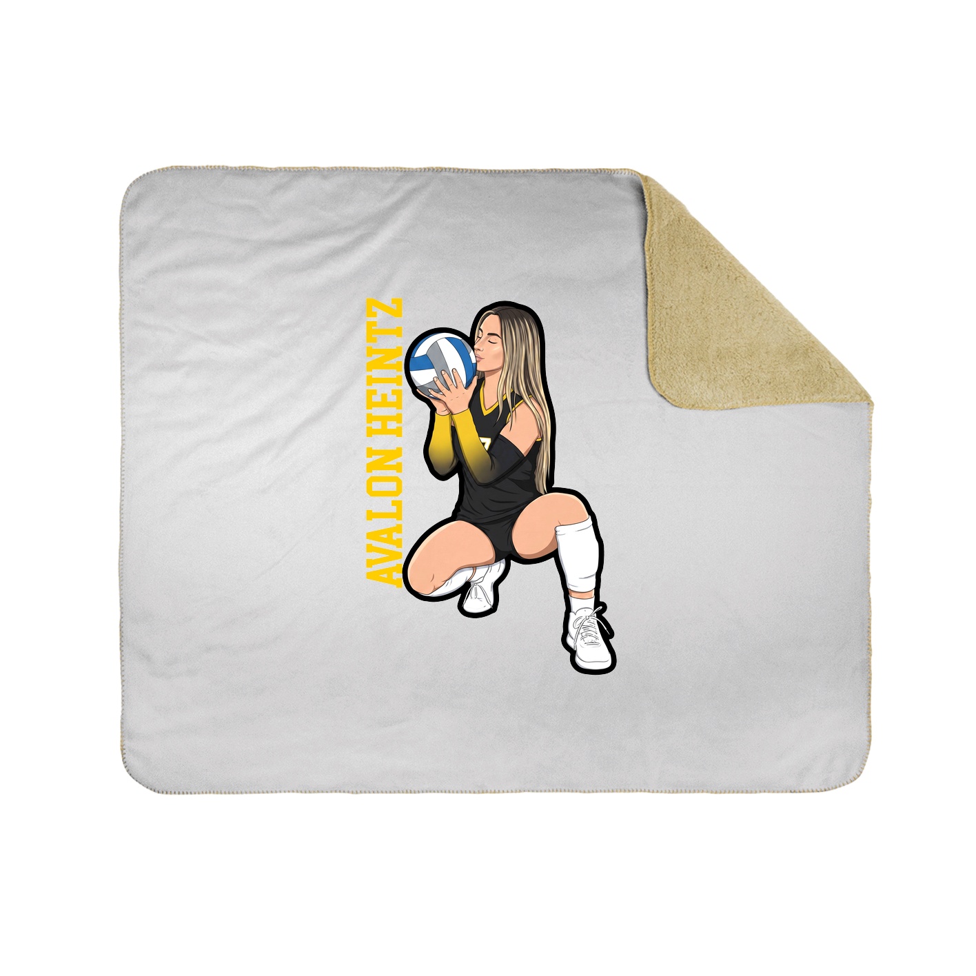 Throw Blanket — Name Vertical in White