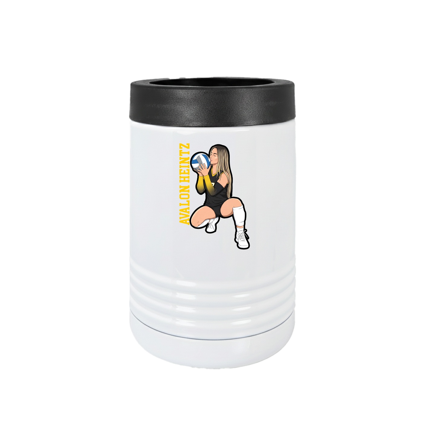 Beverage Holder — Name Vertical in White