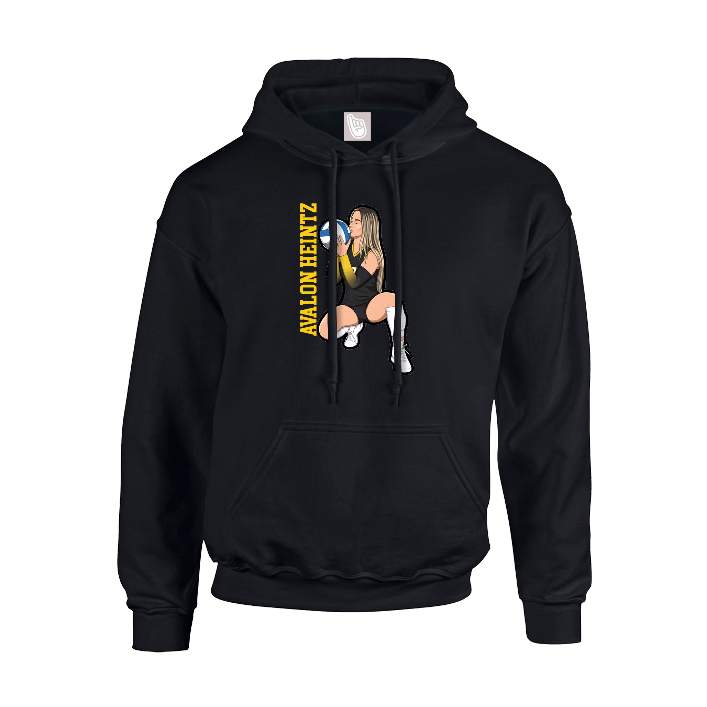 Youth Hoodie — Name Vertical in Black