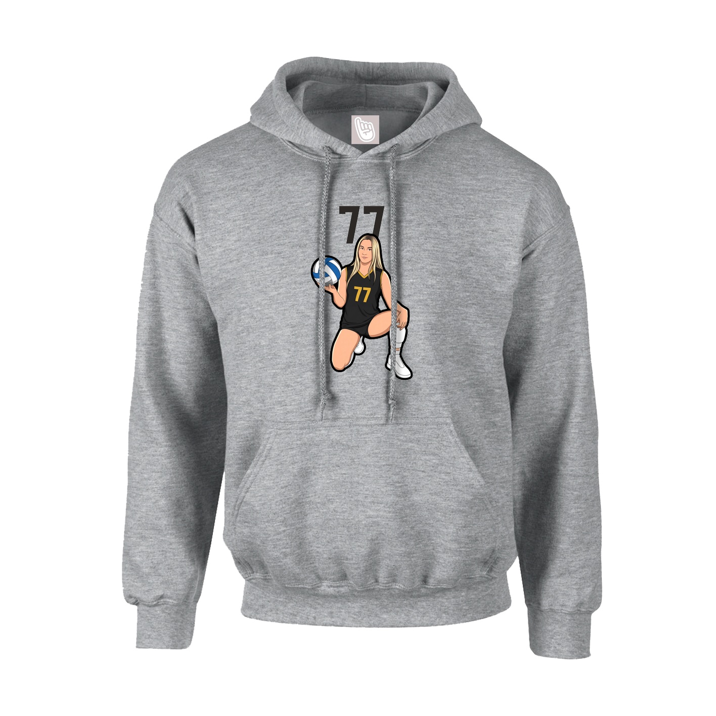 Hoodie — Number Top in Grey