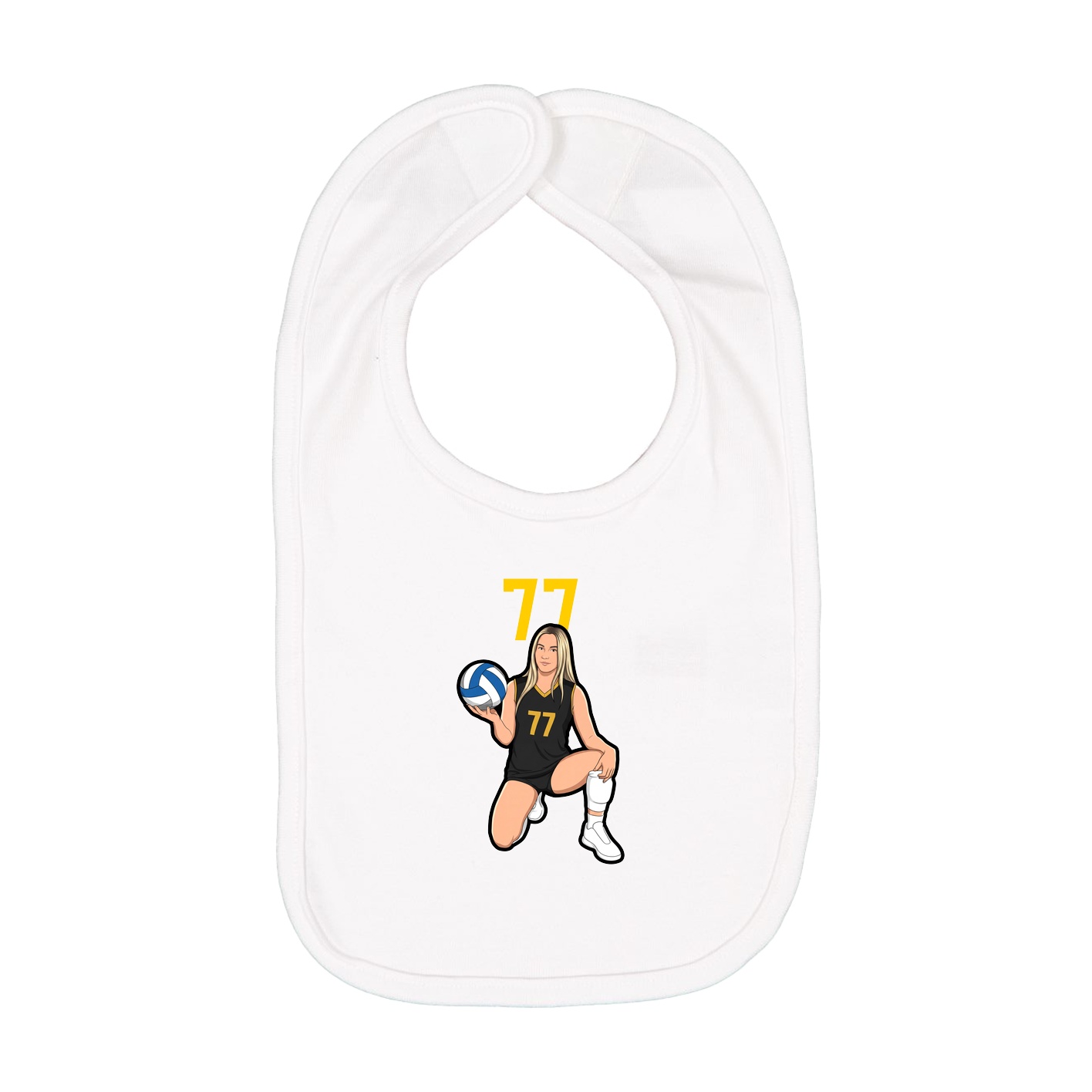 Infant Bib — Number Top in White