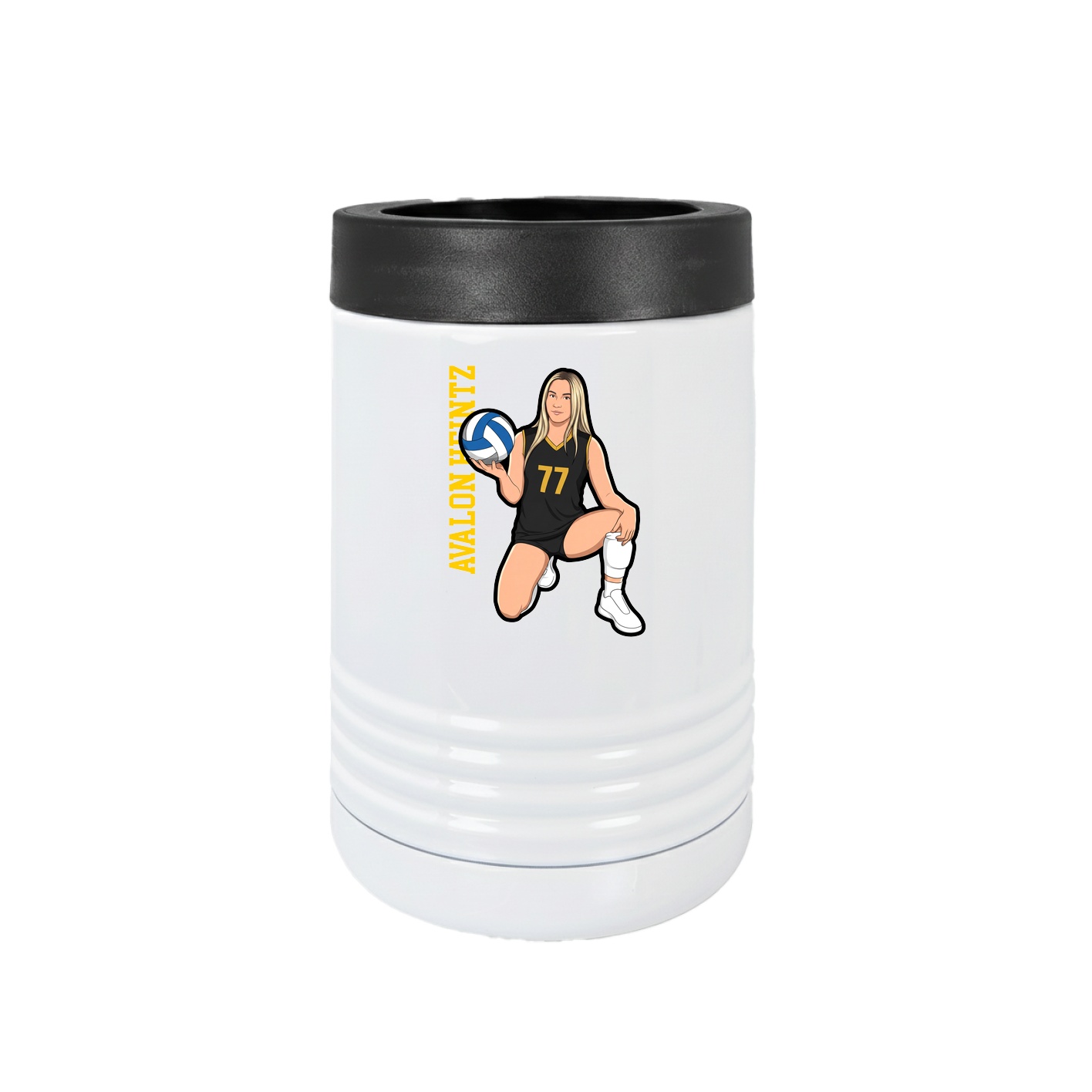 Beverage Holder — Name Vertical in White