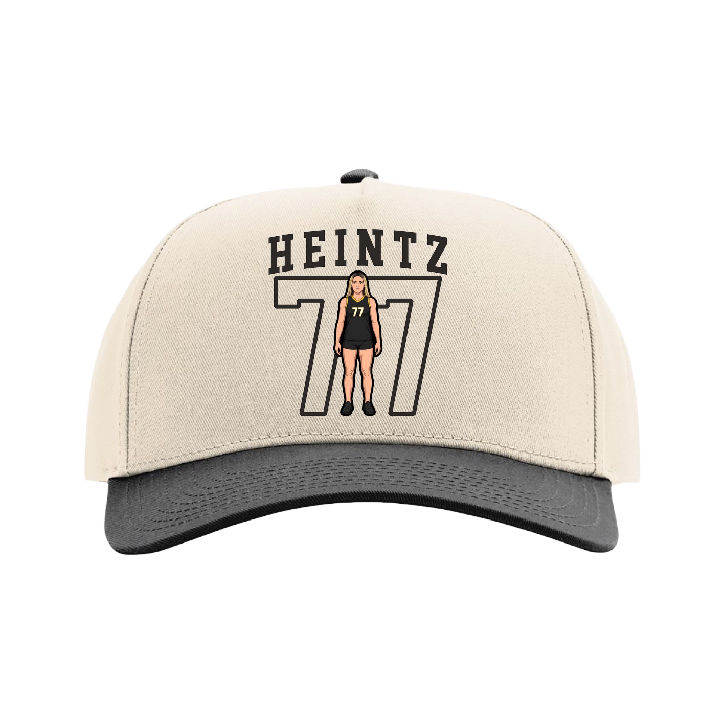 Full Fabric Five-Panel Champ Cap — Shirsey in Cream/Black