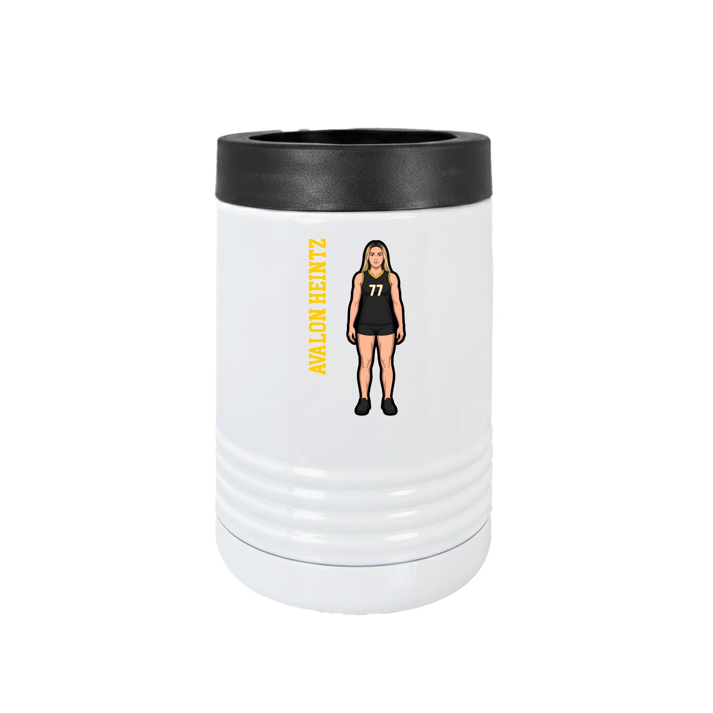 Beverage Holder — Name Vertical in White