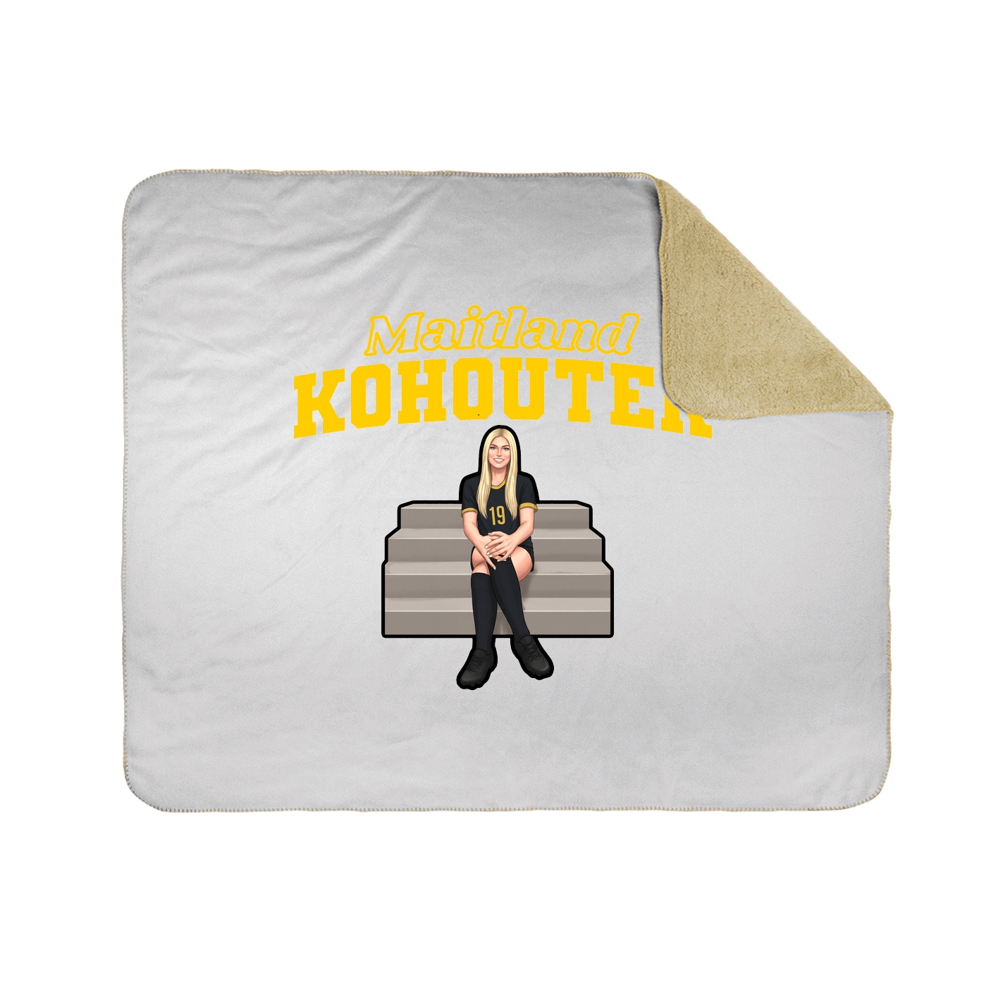 Throw Blanket — Name Arch in White