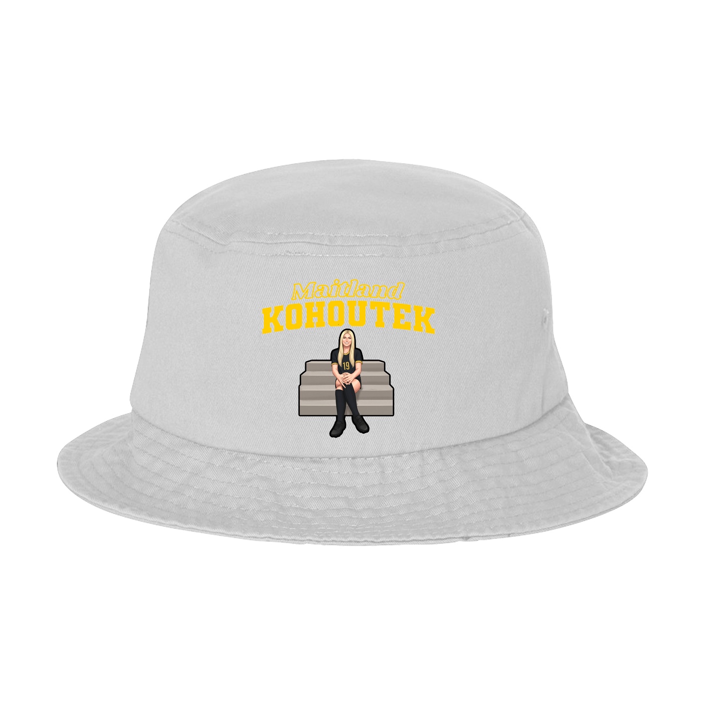Bucket Cap — Name Arch in White