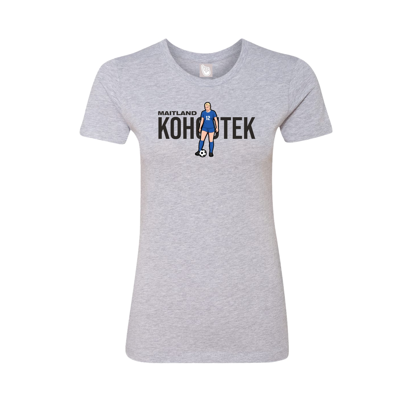 Fitted Women's Tee — Player Name in Grey