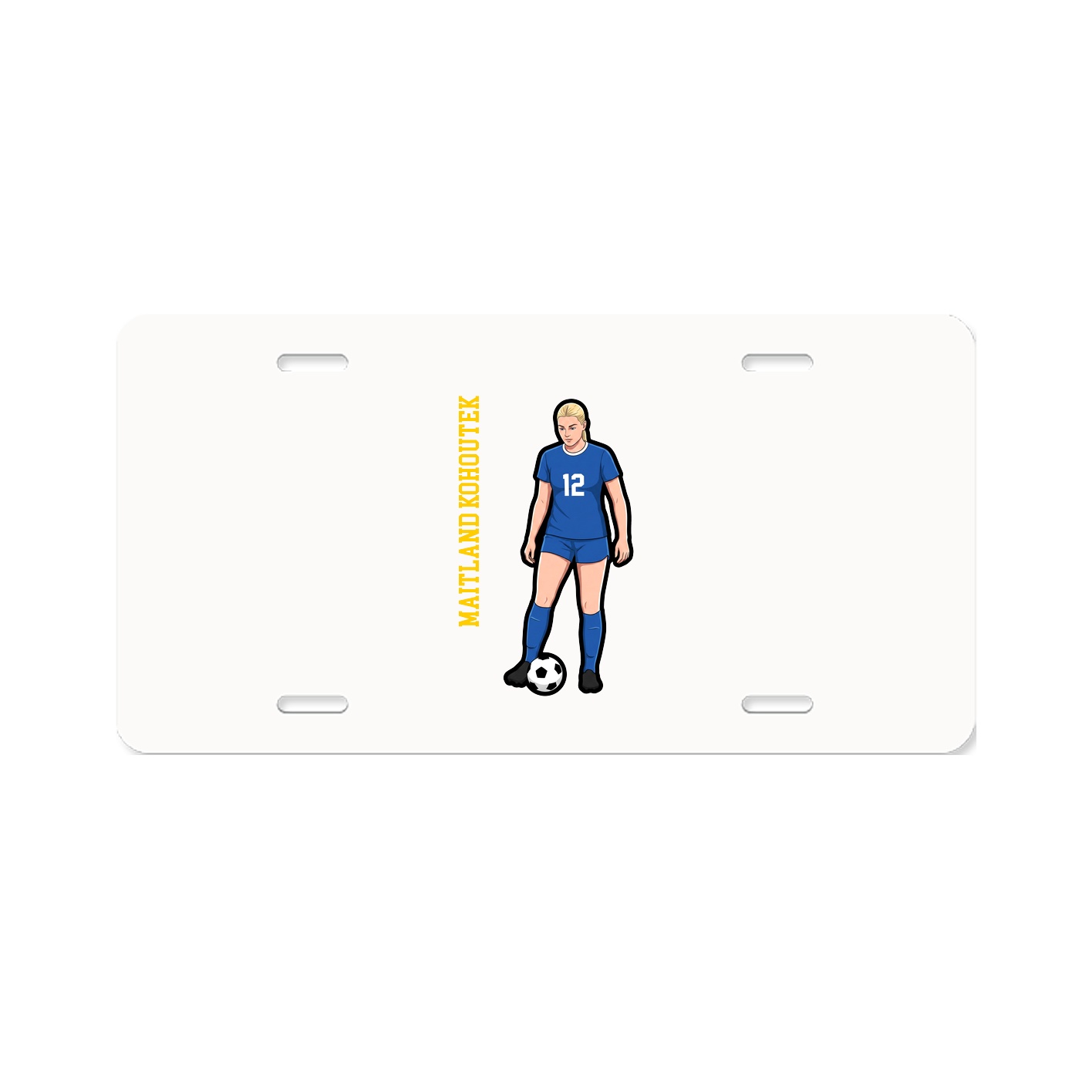 License Plate — Name Vertical in Classic